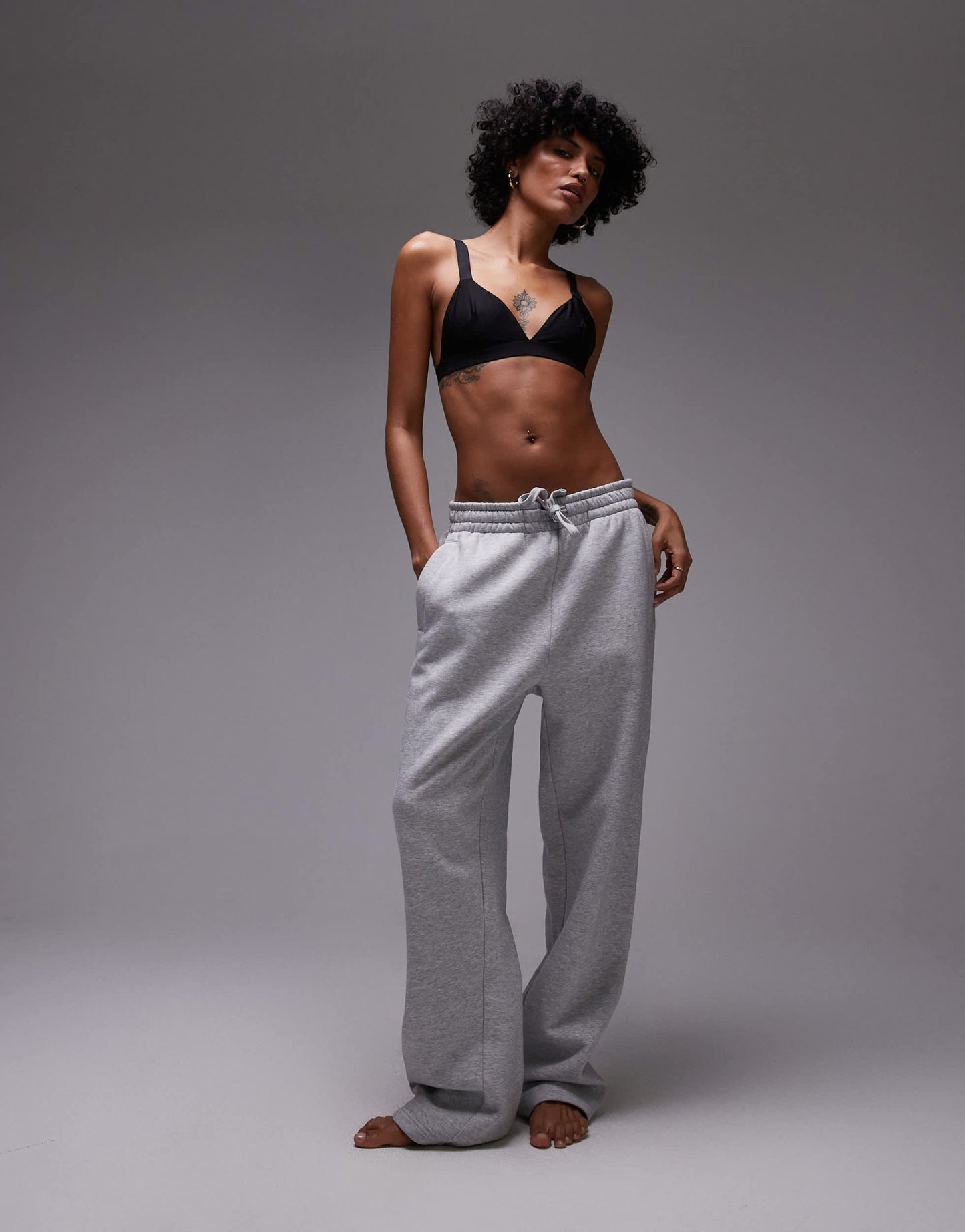ARKET mix and match microfibre soft triangle bra in black - ASOS Sample Sale