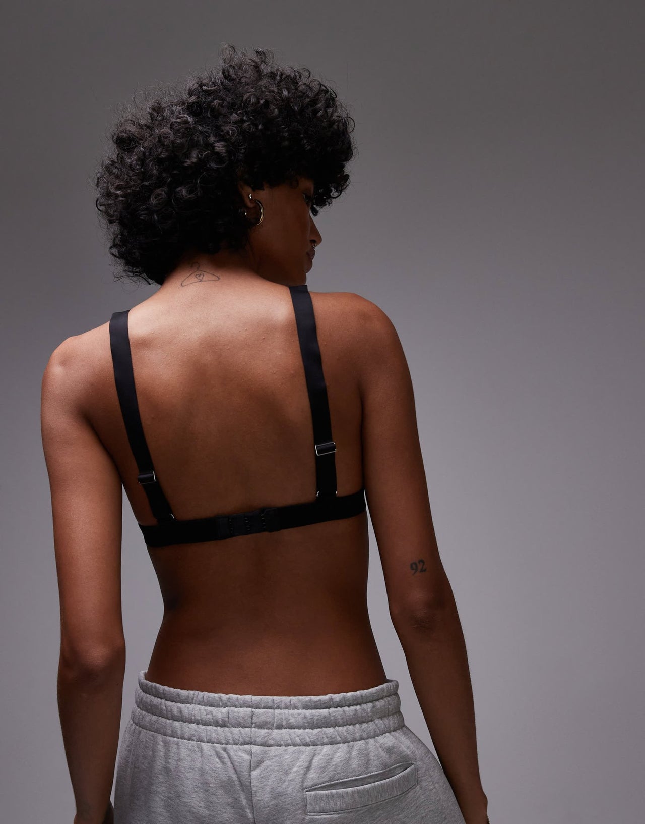 ARKET mix and match microfibre soft triangle bra in black - ASOS Sample Sale