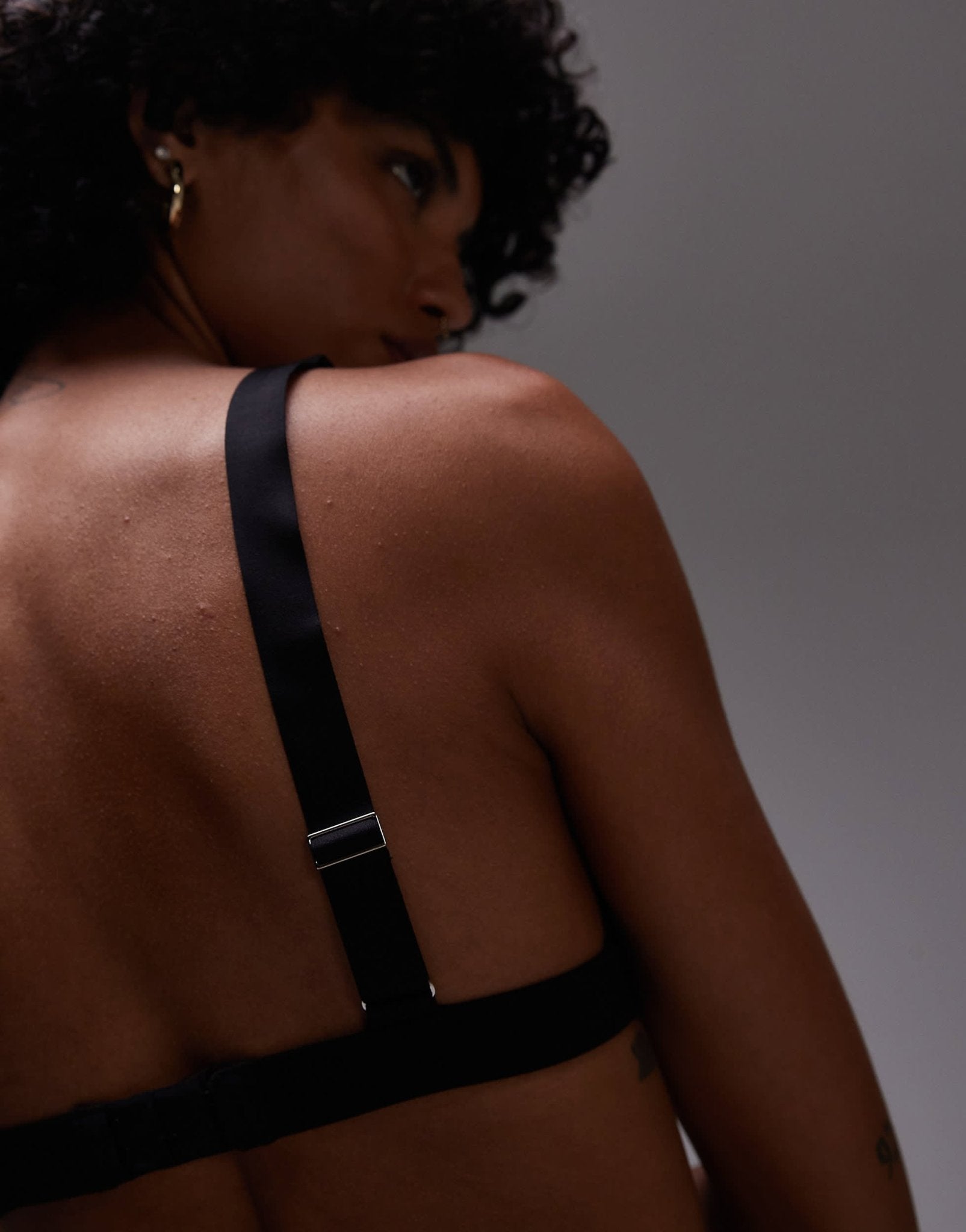 ARKET mix and match microfibre soft triangle bra in black - ASOS Sample Sale