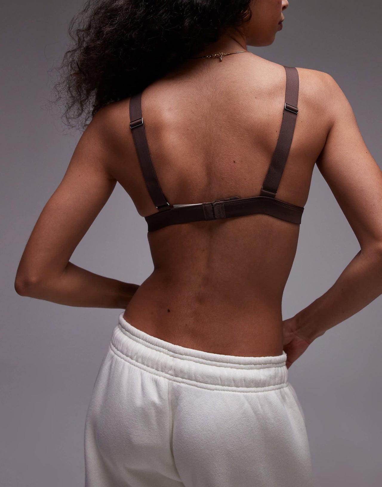 ARKET mix and match microfibre soft triangle bra in brown - ASOS Sample Sale