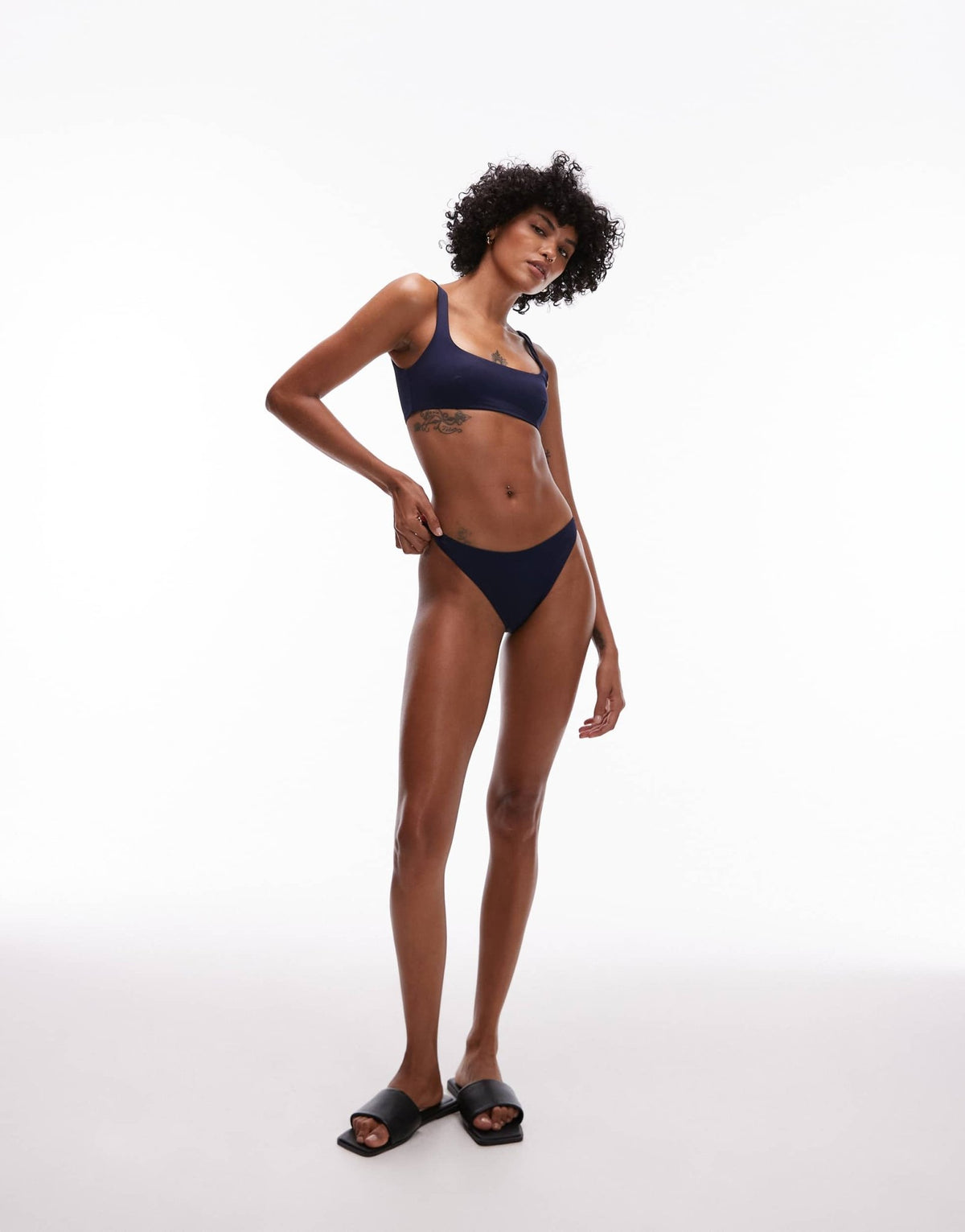 ARKET mix & match smock bikini bottom in dark blue - ASOS Sample Sale