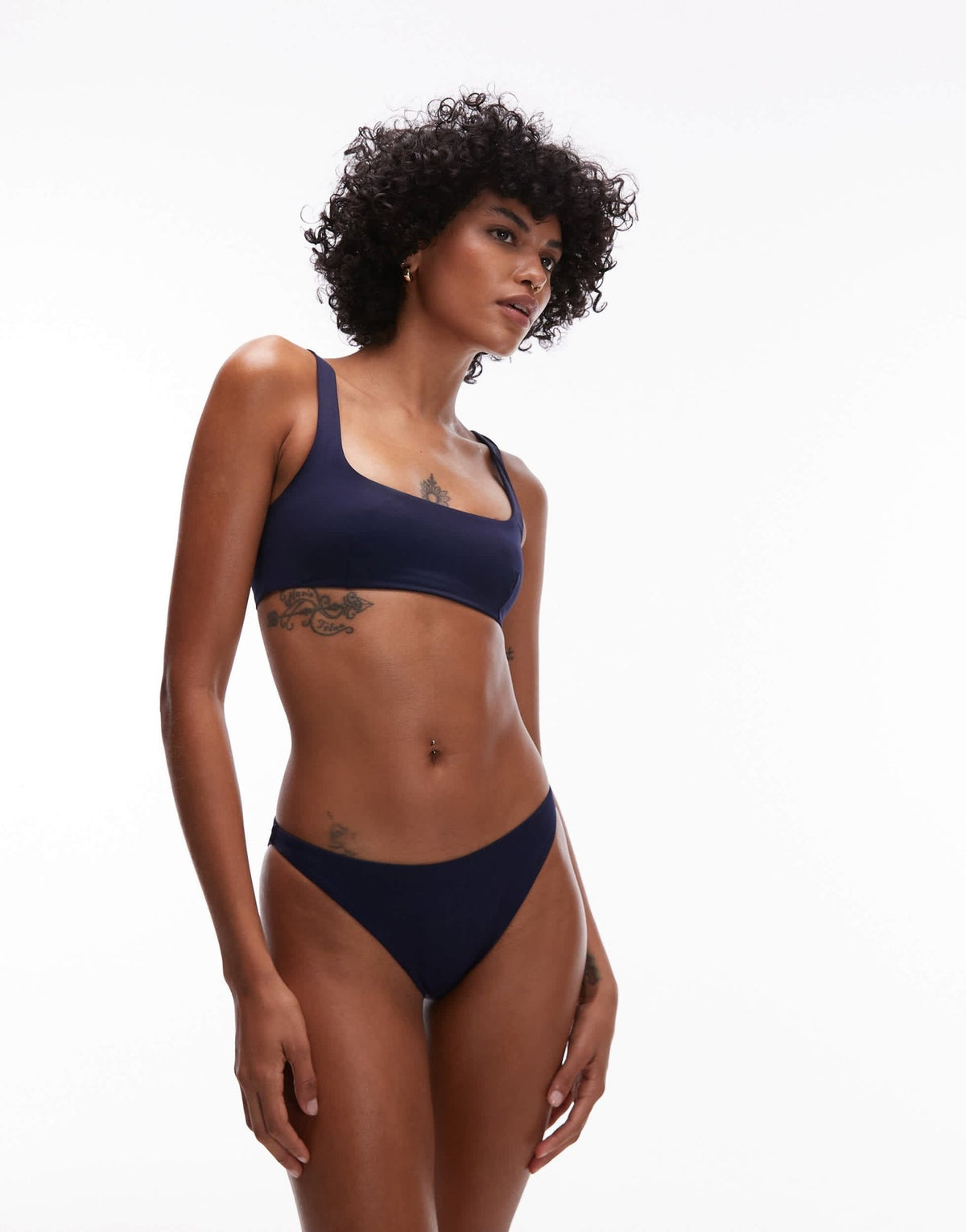 ARKET mix & match sqaure neck bikini top in dark blue - ASOS Sample Sale