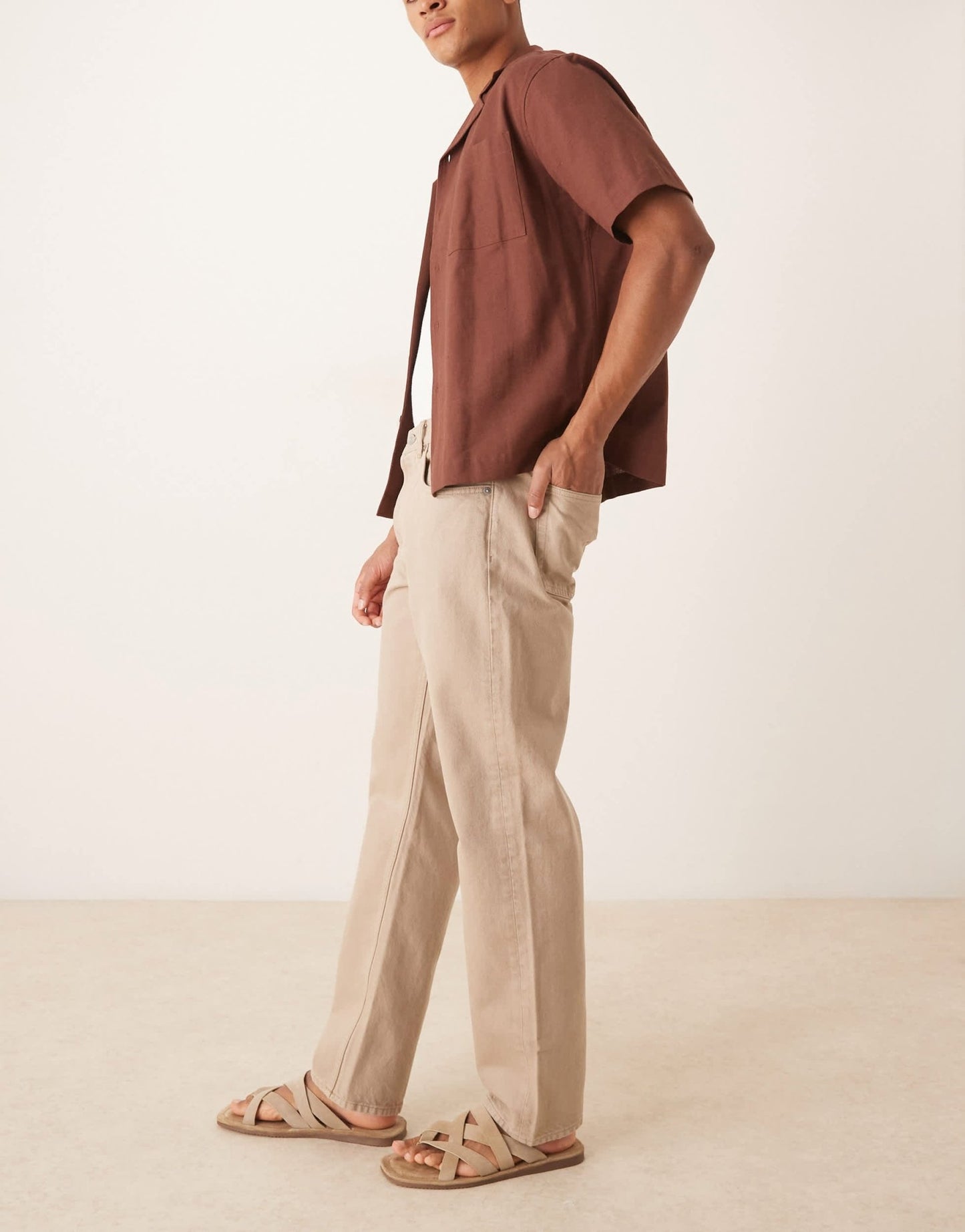 ARKET Ocean loose fit jeans in beige pigment wash - ASOS Sample Sale