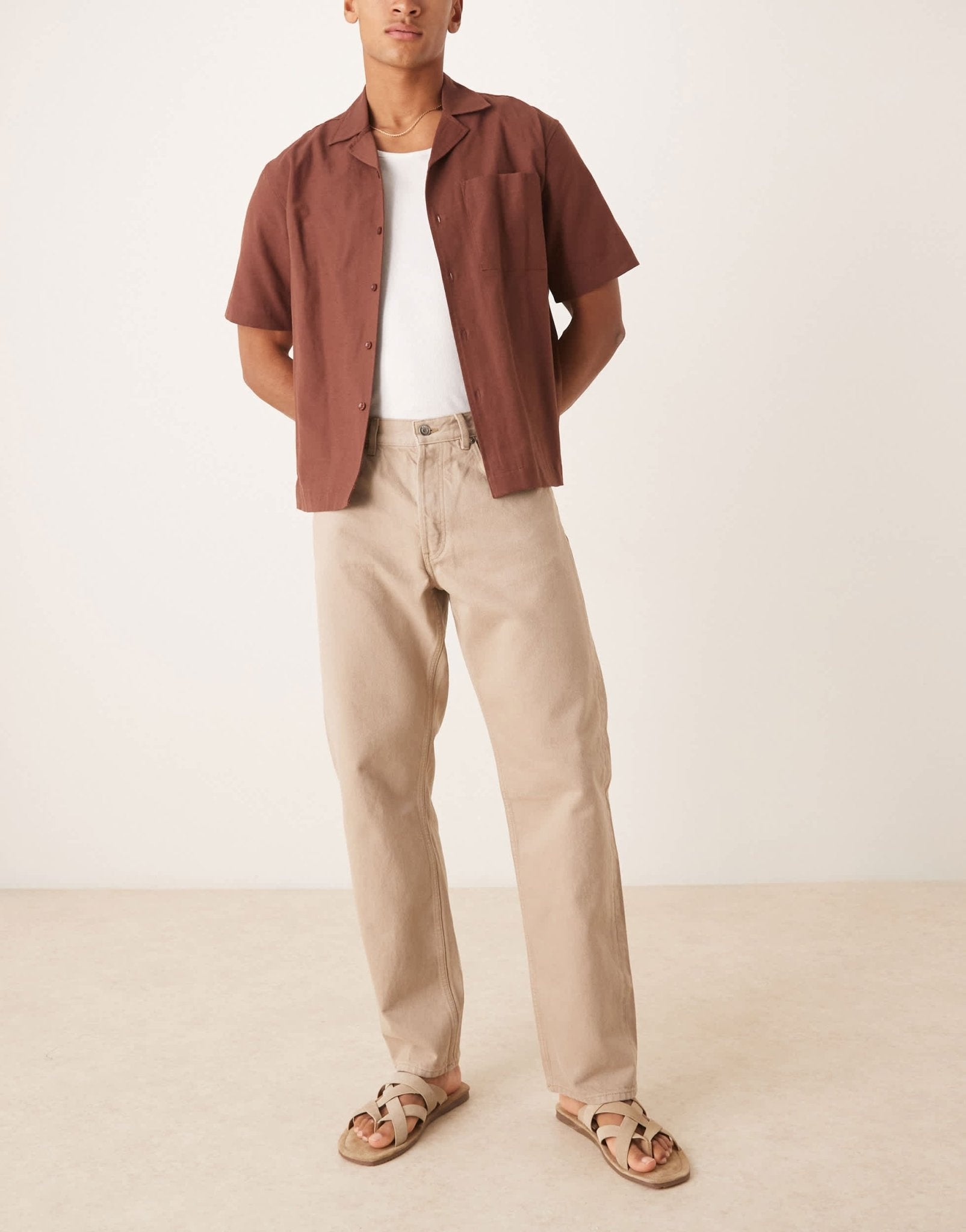 ARKET Ocean loose fit jeans in beige pigment wash - ASOS Sample Sale