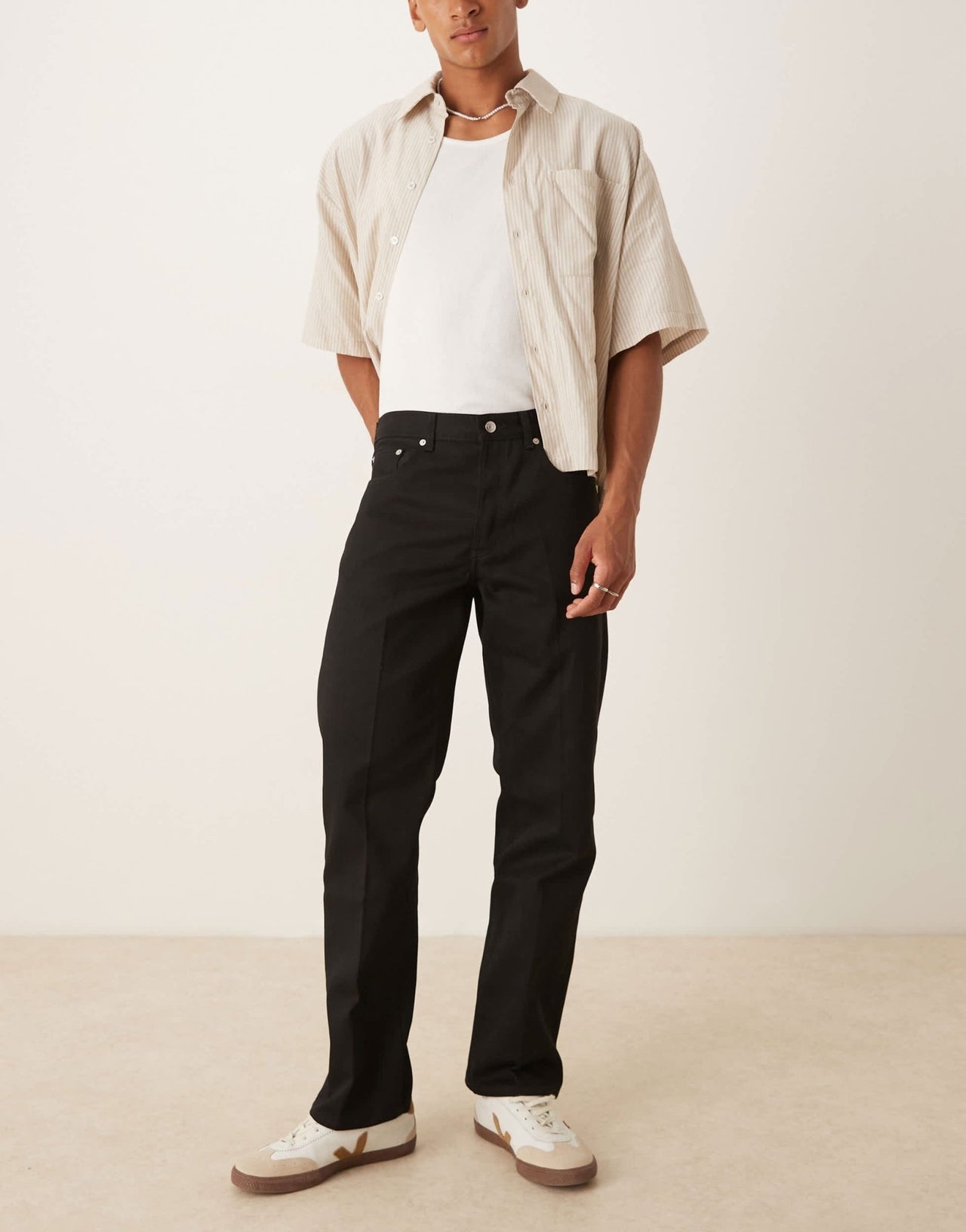 ARKET Ocean loose straight leg jeans in black - ASOS Sample Sale