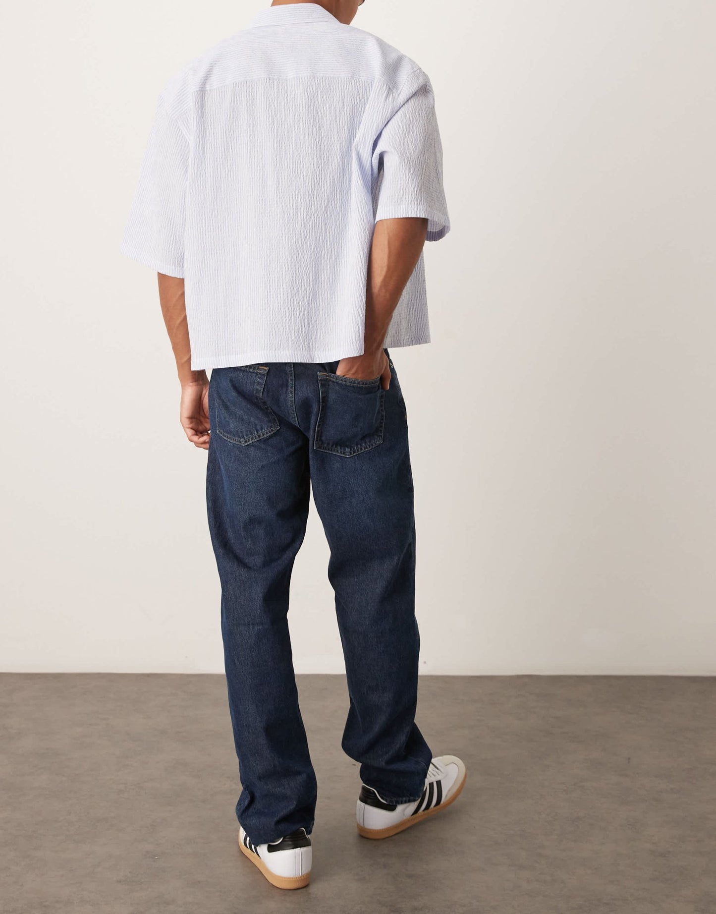 ARKET Ocean loose straight leg jeans in deep blue wash - ASOS Sample Sale