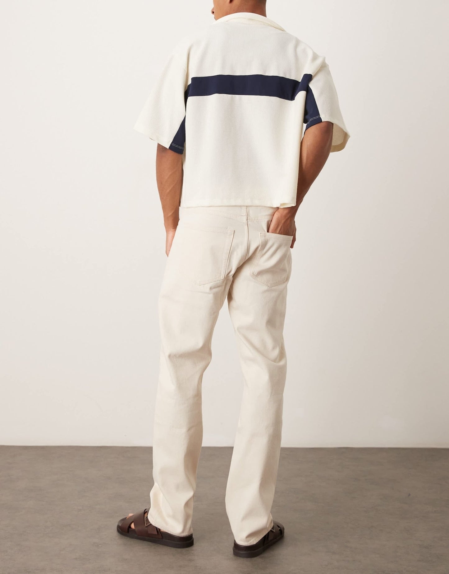 ARKET Ocean loose straight leg jeans in ecru - ASOS Sample Sale