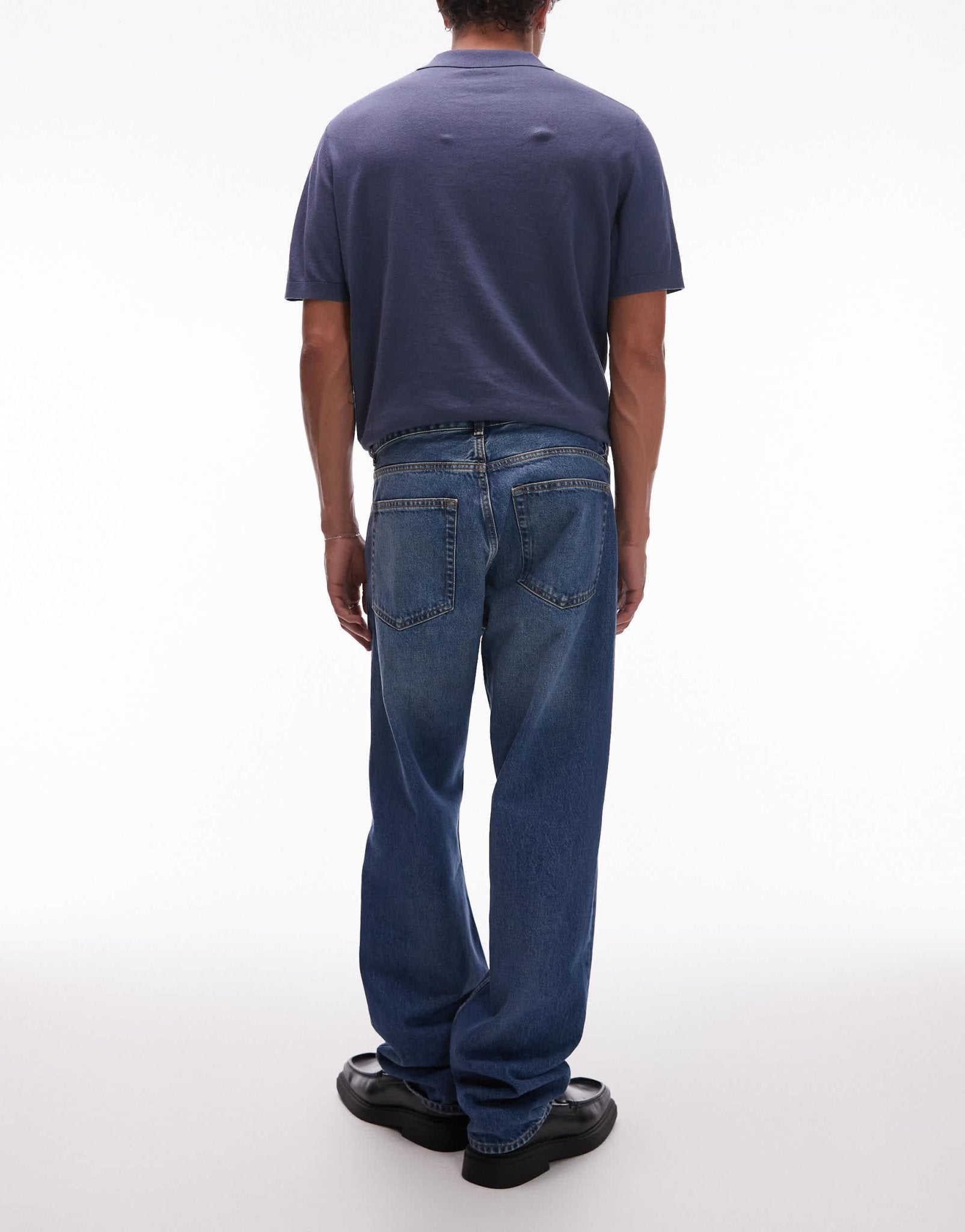 ARKET Ocean loose straight leg jeans in rinse wash blue - ASOS Sample Sale