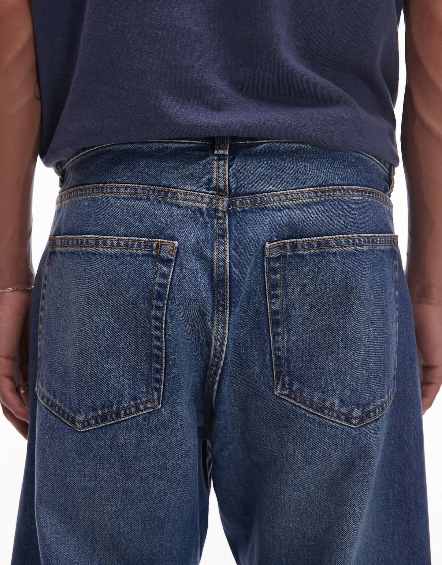 ARKET Ocean loose straight leg jeans in rinse wash blue - ASOS Sample Sale