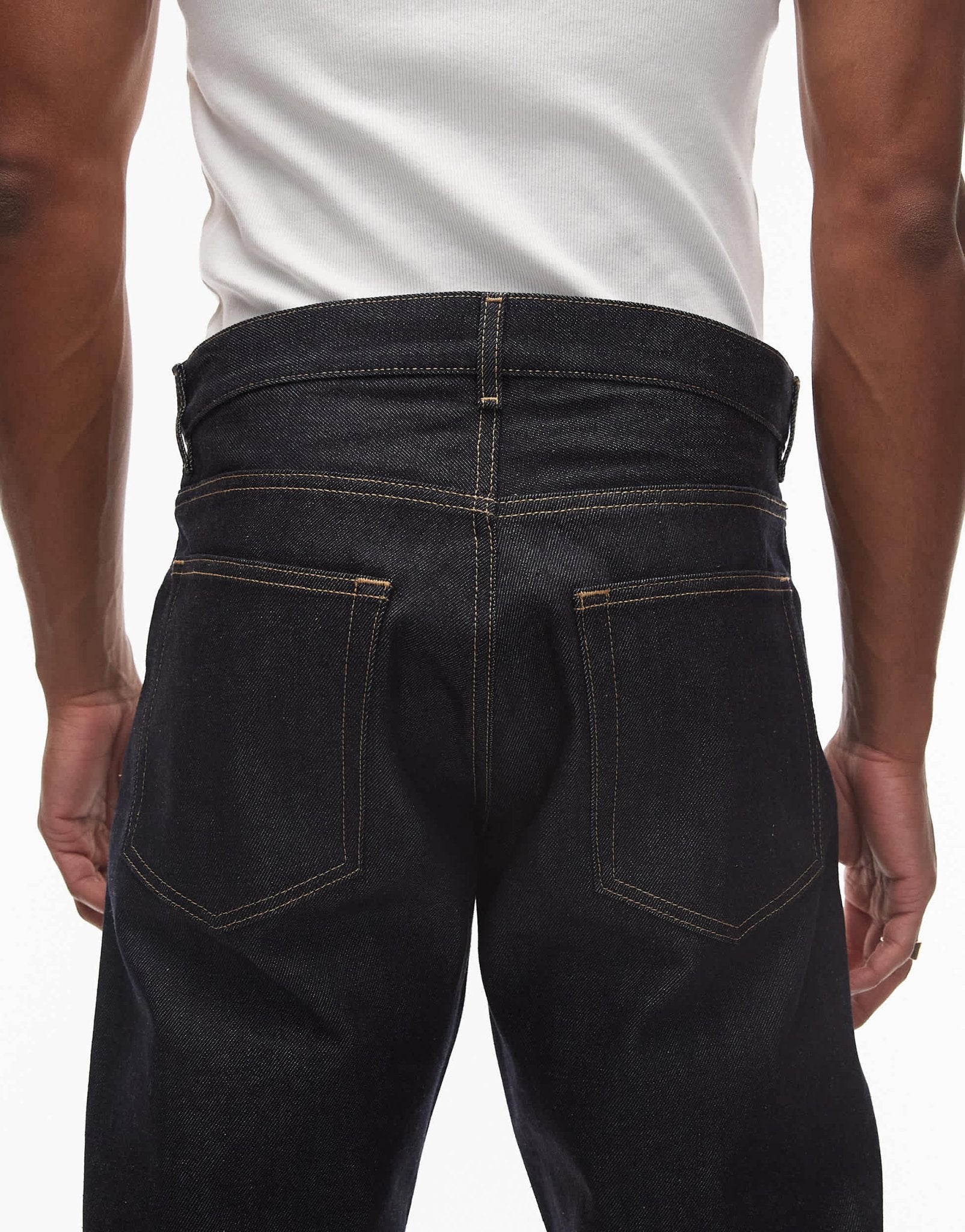 ARKET Ocean selvedge turn up loose straight leg jeans in clean rinse wash blue - ASOS Sample Sale