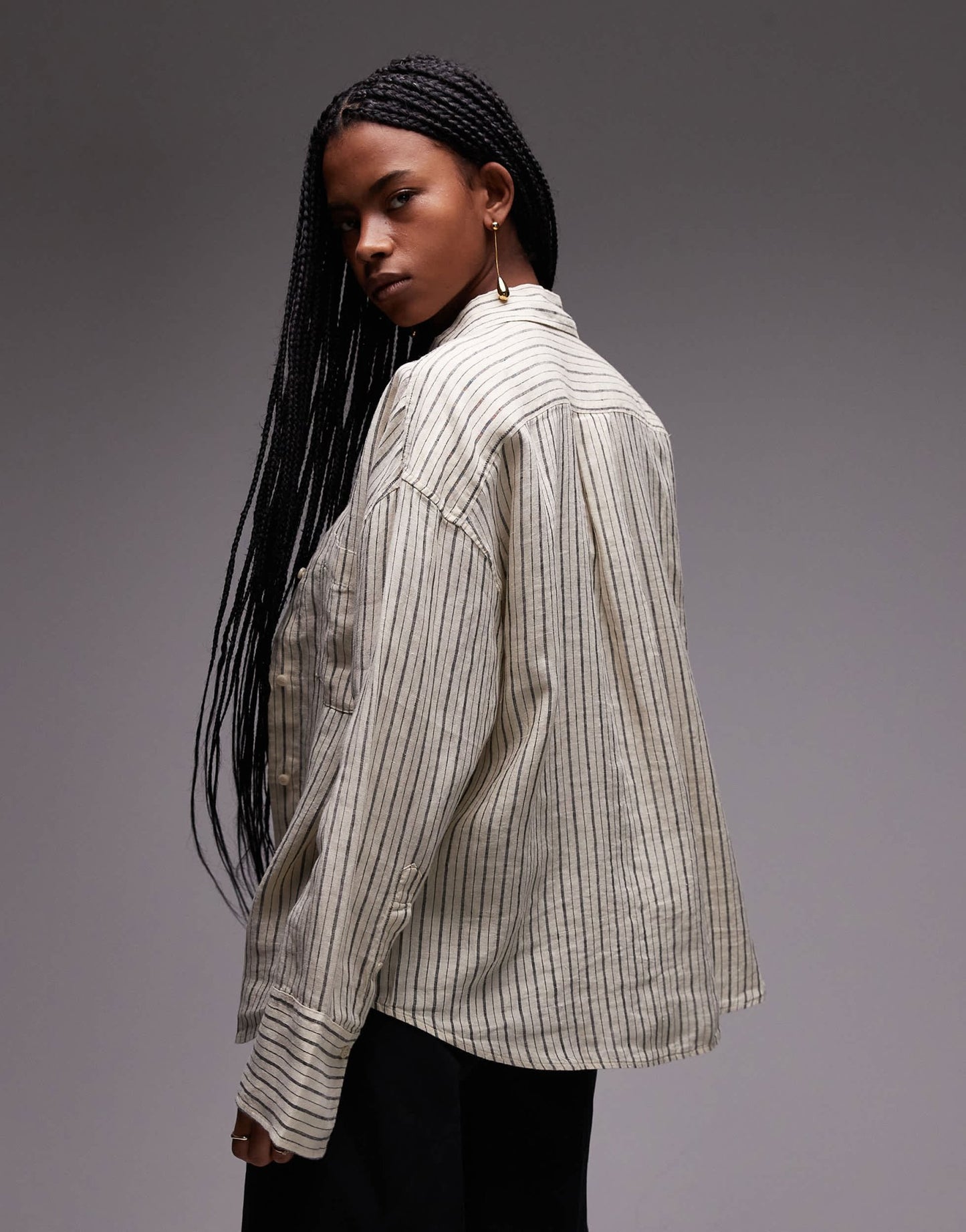 ARKET oversized linen shirt in beige - ASOS Sample Sale