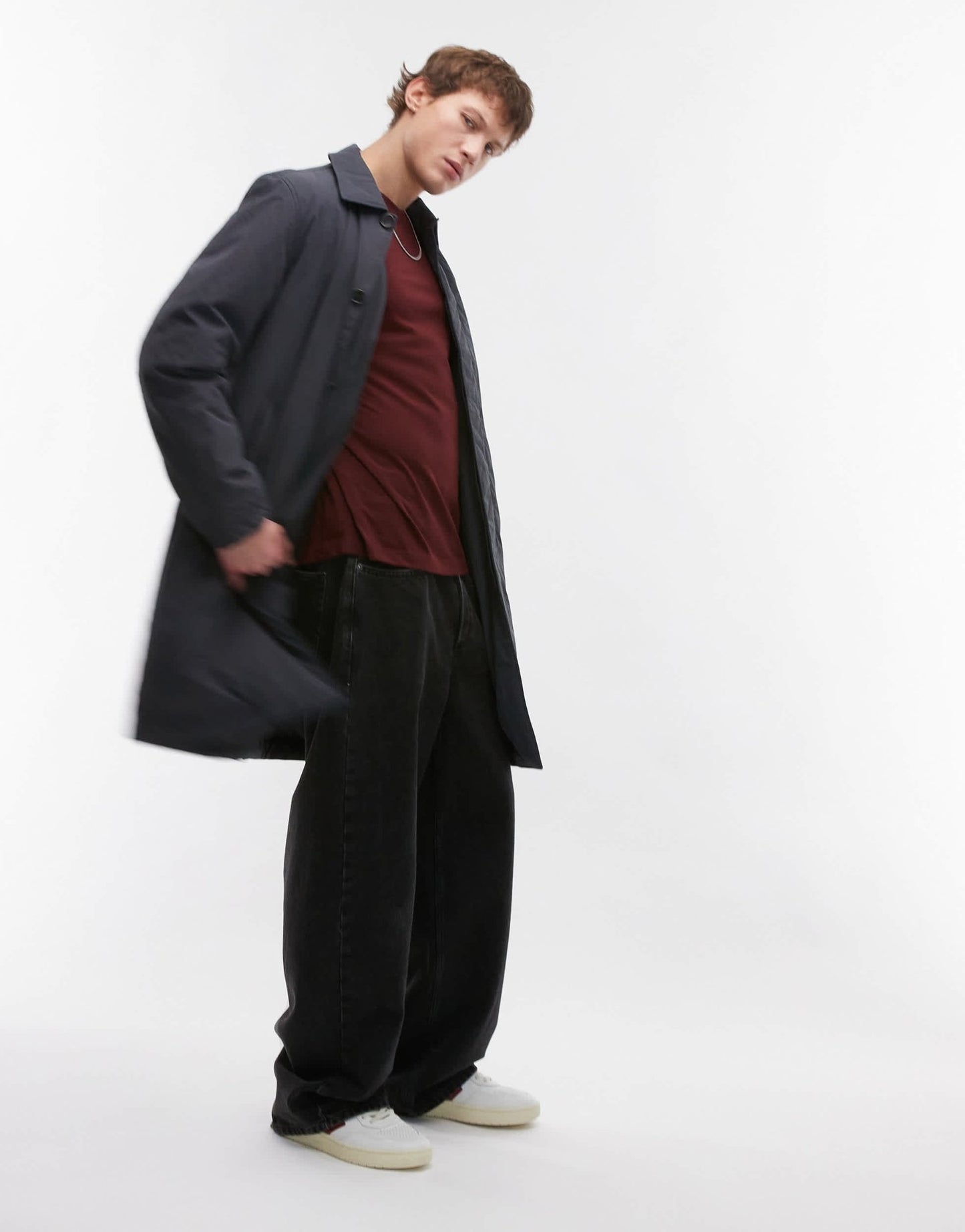 ARKET padded overcoat in grey blue - ASOS Sample Sale