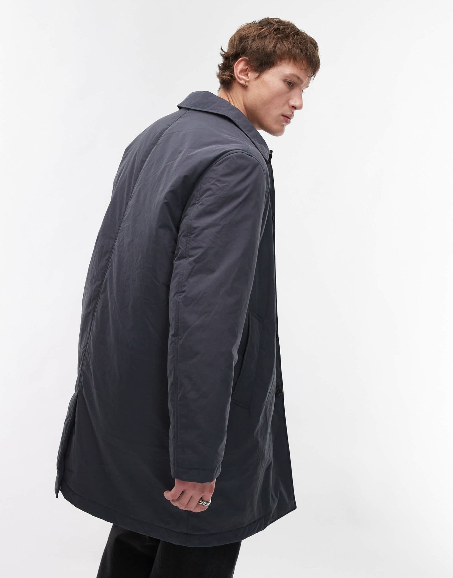 ARKET padded overcoat in grey blue - ASOS Sample Sale