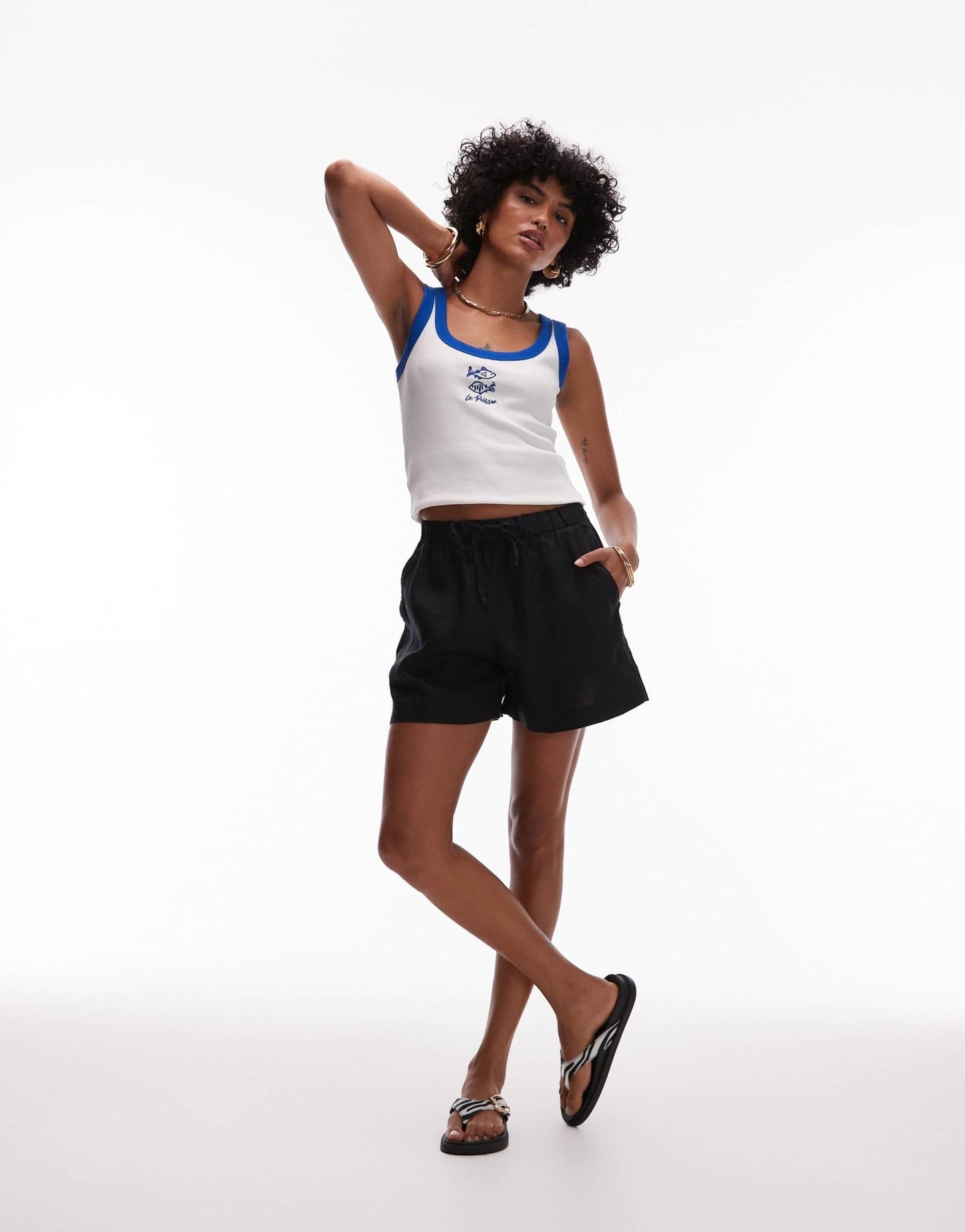 ARKET pull on linen shorts in black - ASOS Sample Sale