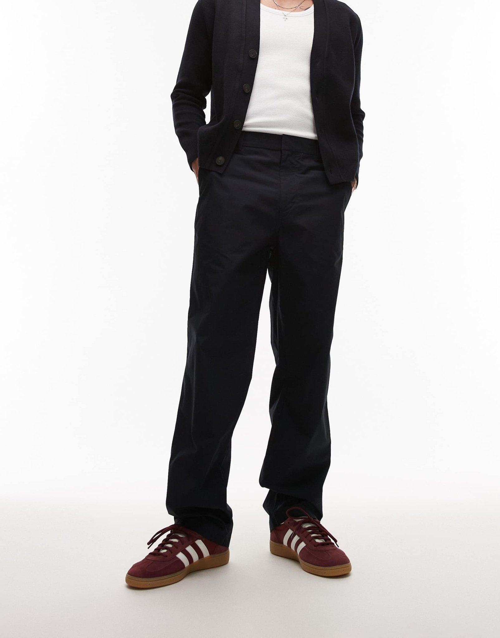 ARKET pure cotton lightweight pull - on trousers in navy blue - ASOS Sample Sale