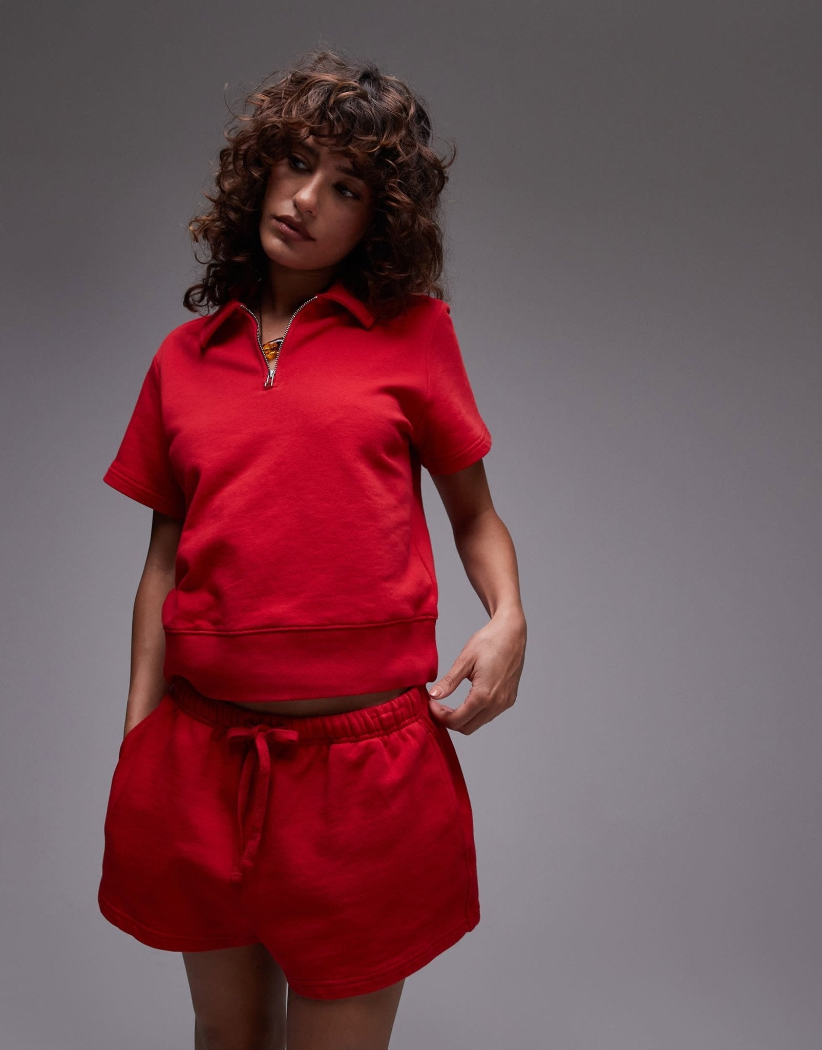 ARKET pure cotton pull on runner shorts in red - ASOS Sample Sale