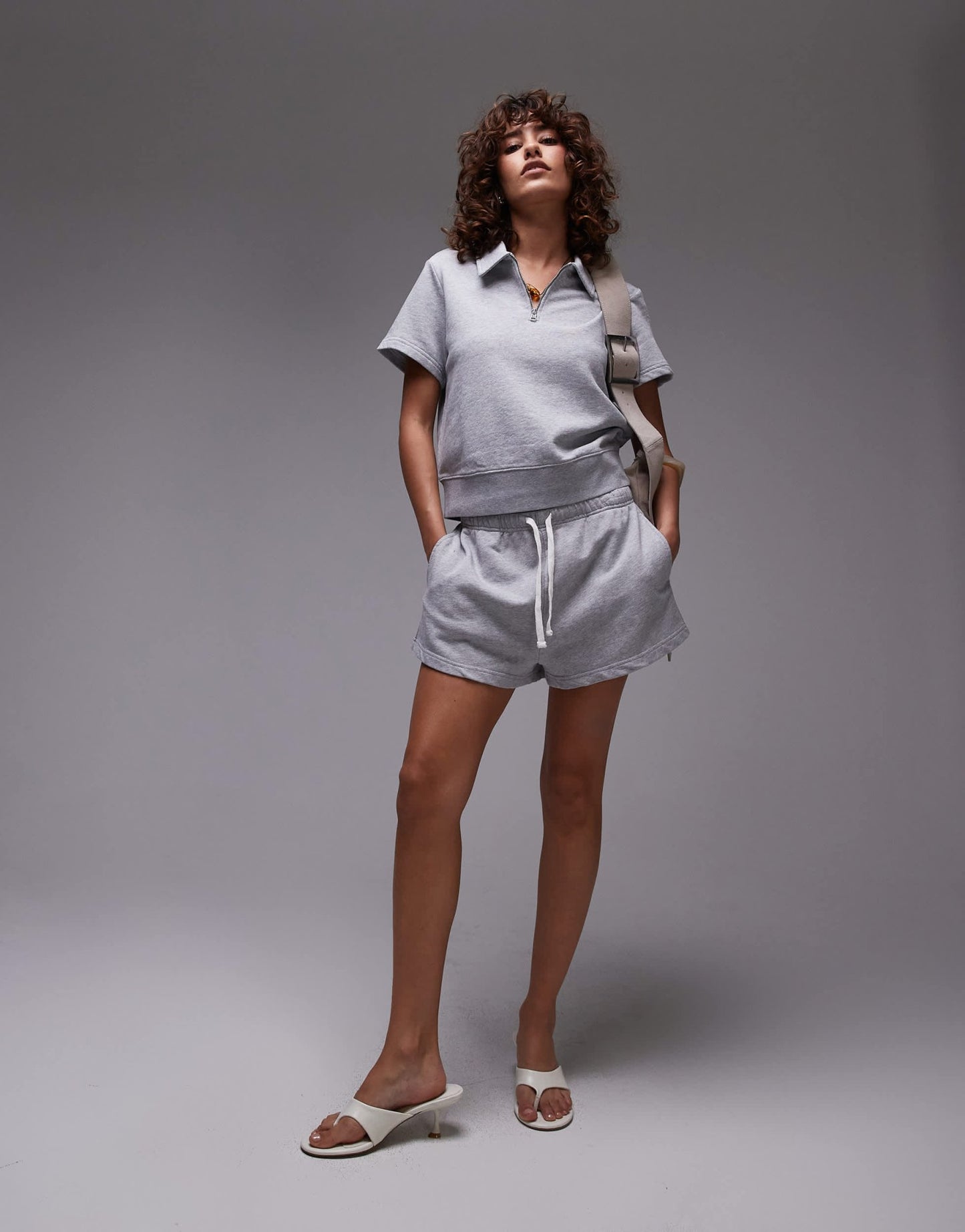 ARKET pure cotton pull on sweat shorts in grey - ASOS Sample Sale