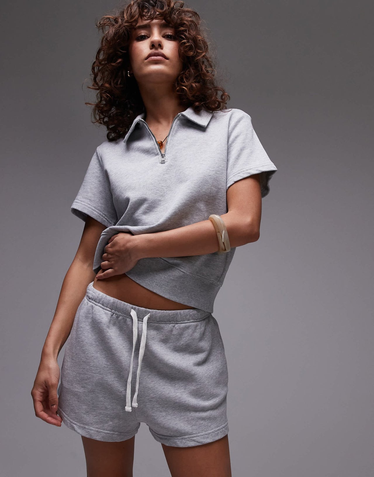 ARKET pure cotton pull on sweat shorts in grey - ASOS Sample Sale