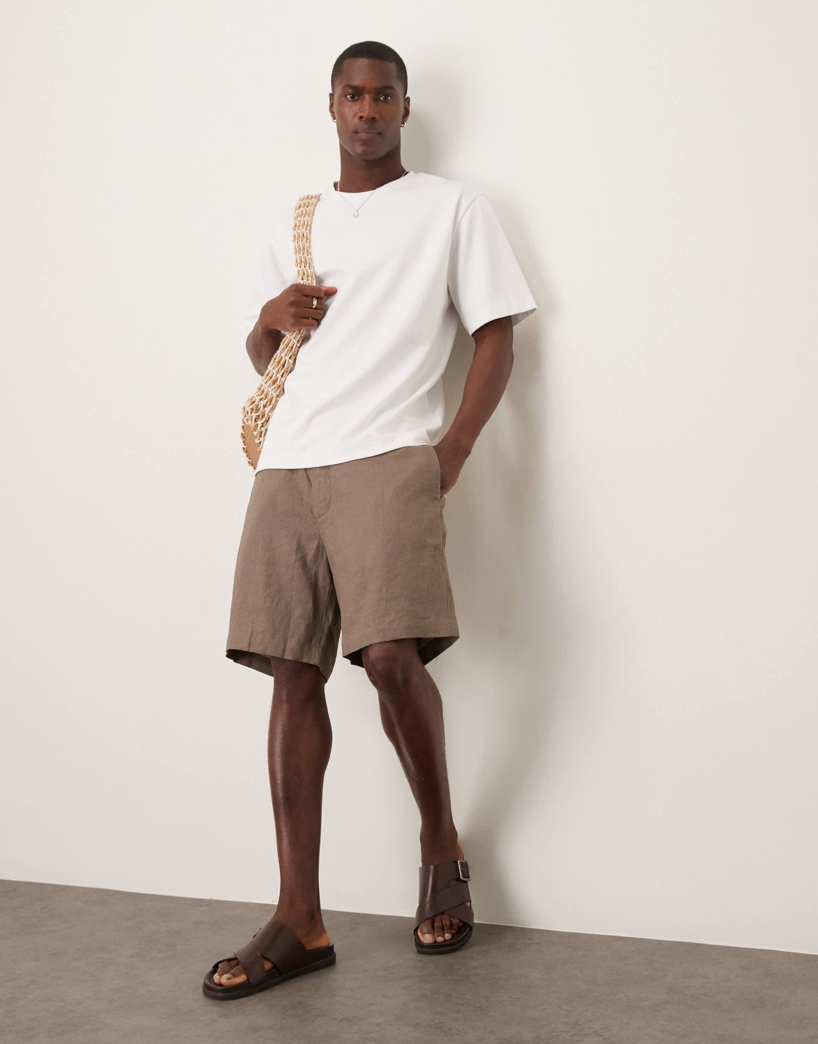 ARKET pure linen shorts in mole - ASOS Sample Sale