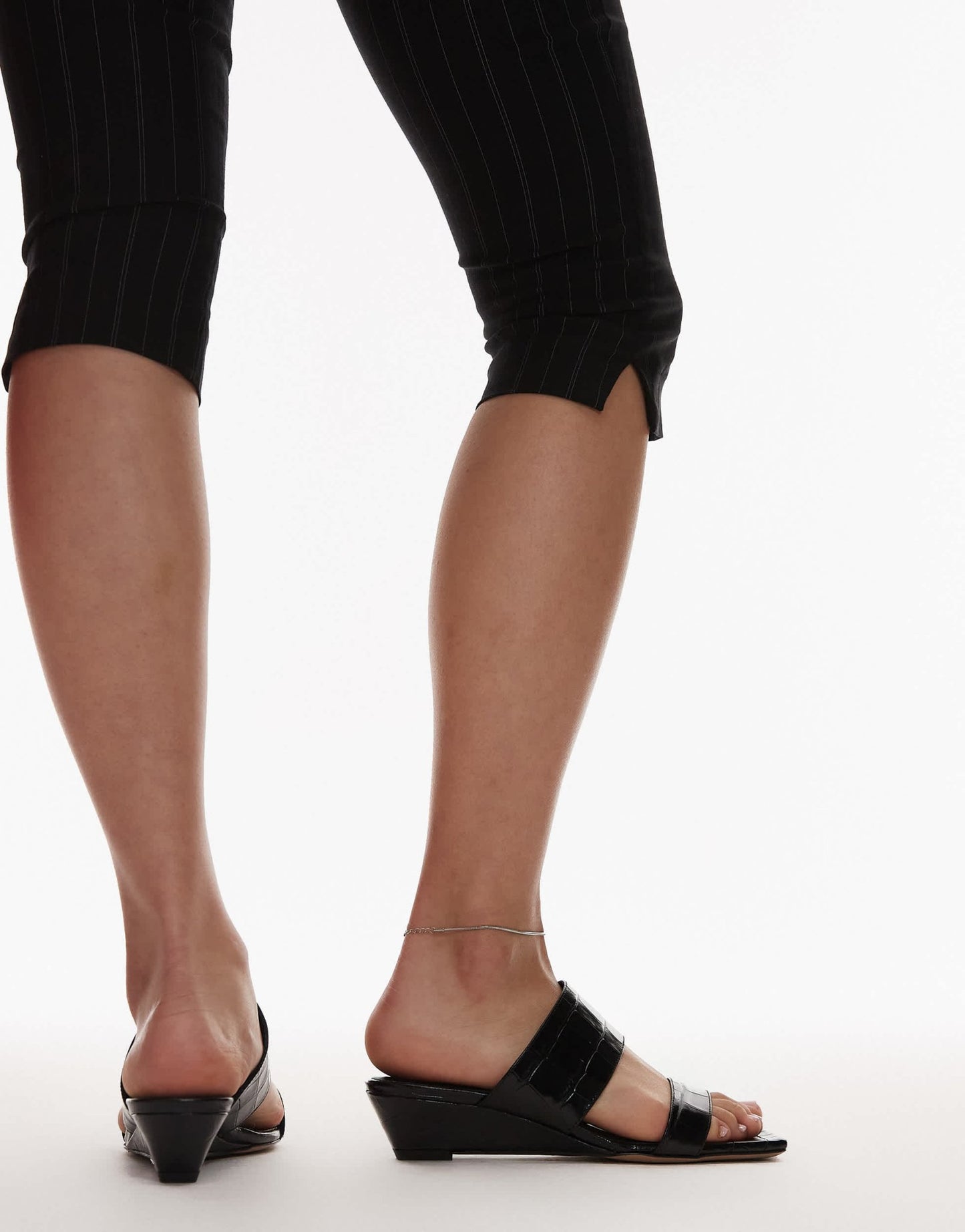 ARKET real leather croc wedge sandal in black - ASOS Sample Sale