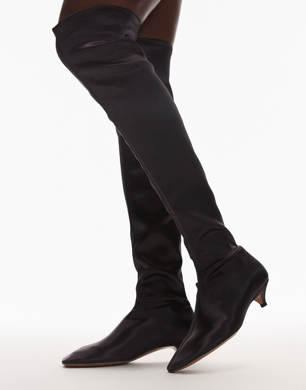 ARKET real leather over the knee boots in dark burgundy - ASOS Sample Sale