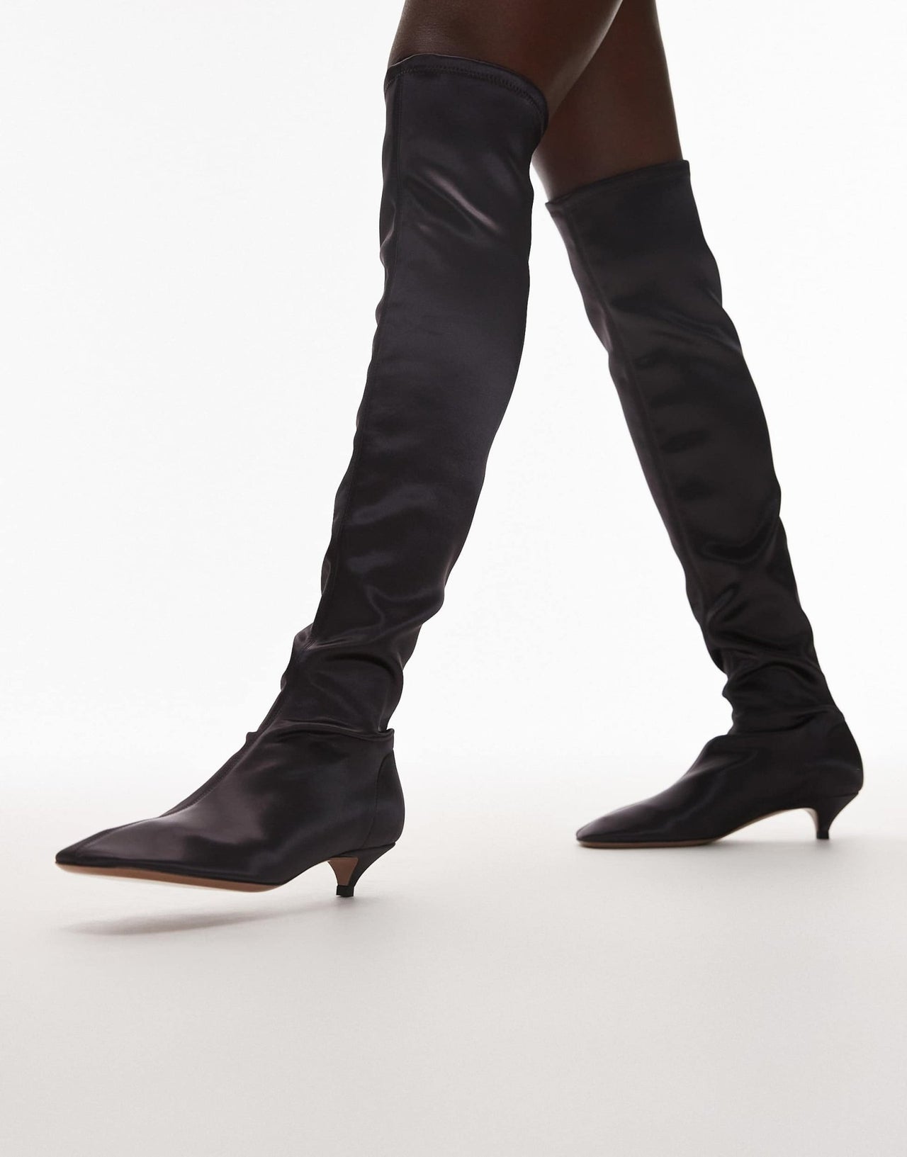 ARKET real leather over the knee boots in dark burgundy - ASOS Sample Sale