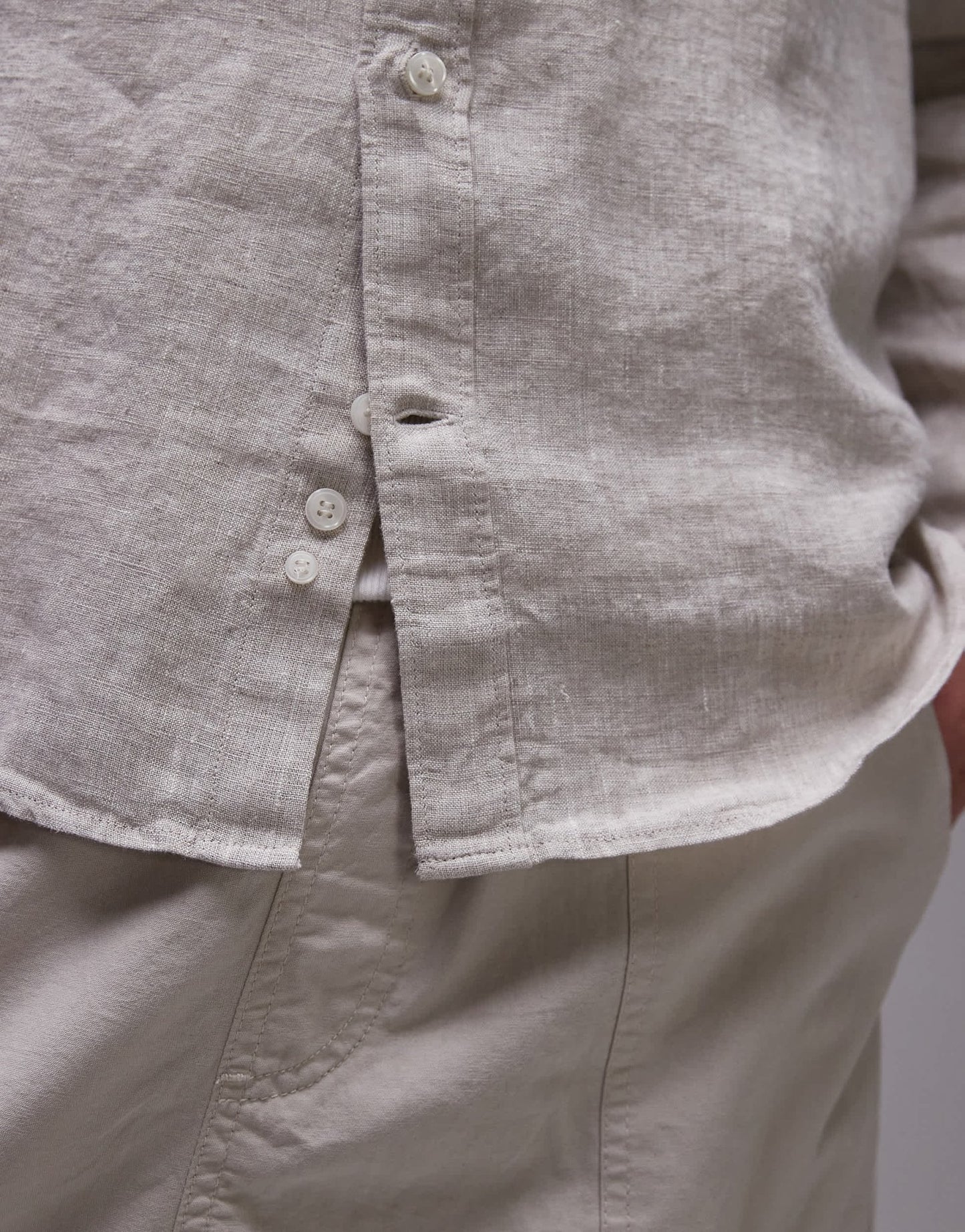ARKET regular fit linen shirt in beige - ASOS Sample Sale