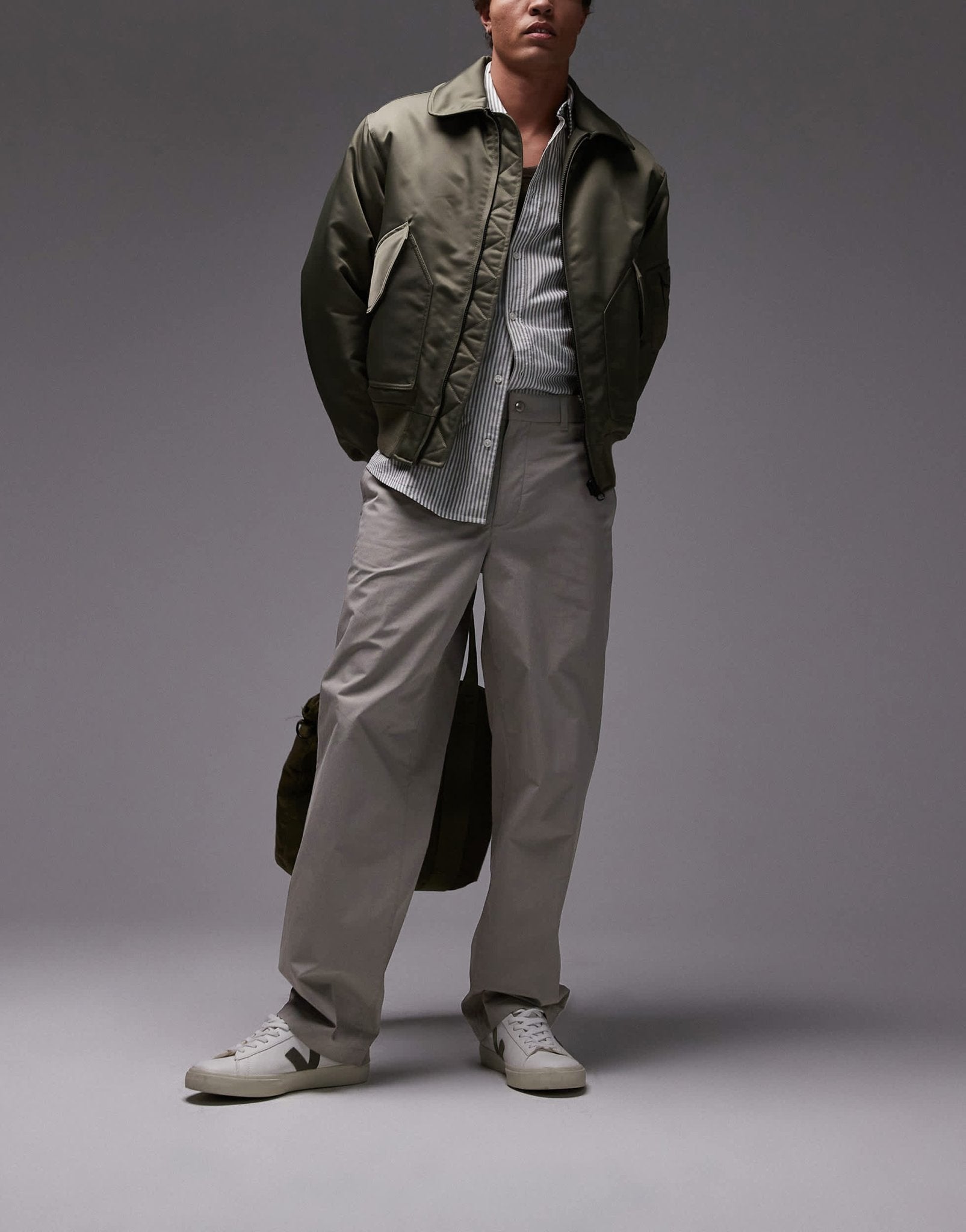 ARKET relaxed chino trousers in dark beige - ASOS Sample Sale