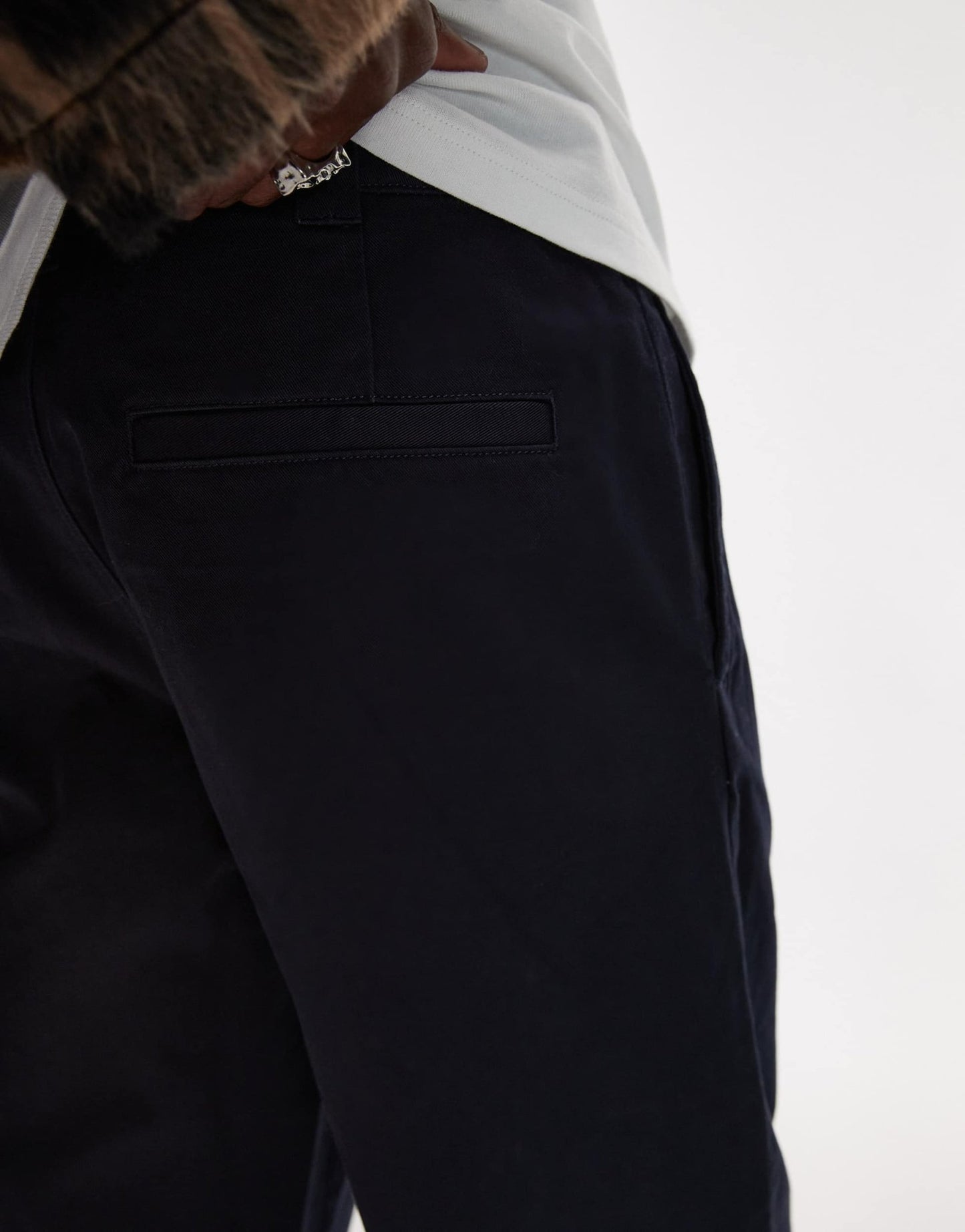 ARKET relaxed fit trousers with flat front in dark blue - ASOS Sample Sale