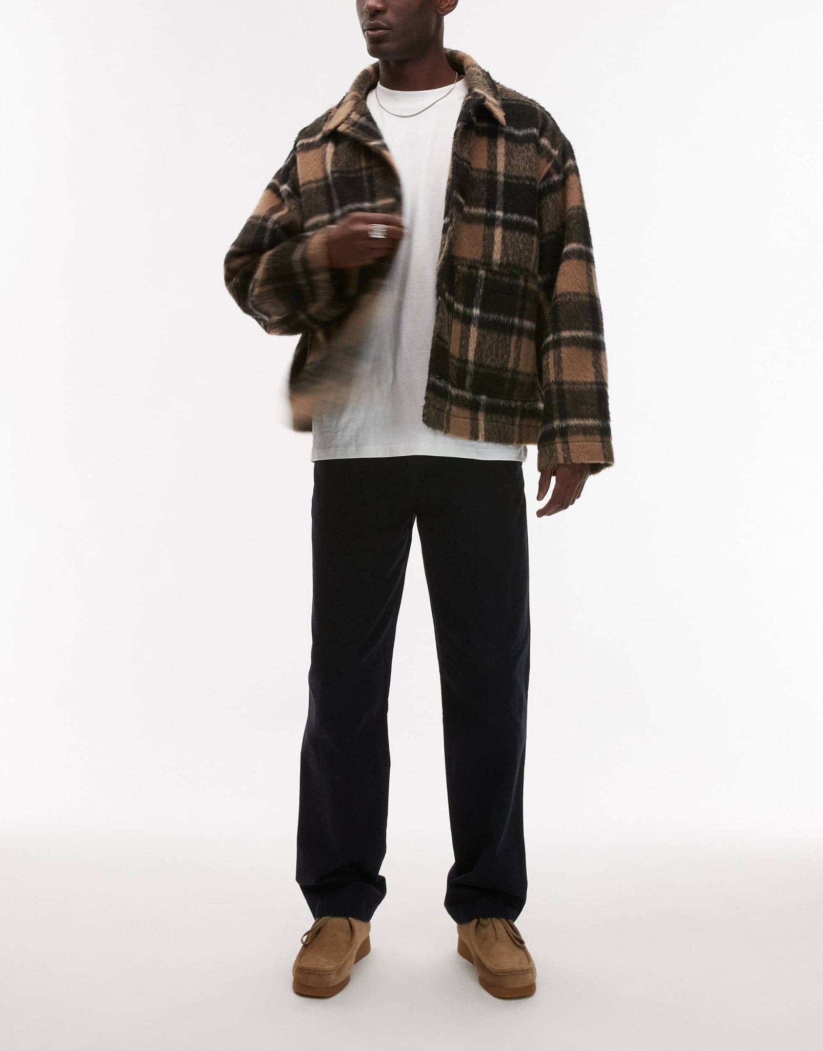 ARKET relaxed fit trousers with flat front in dark blue - ASOS Sample Sale