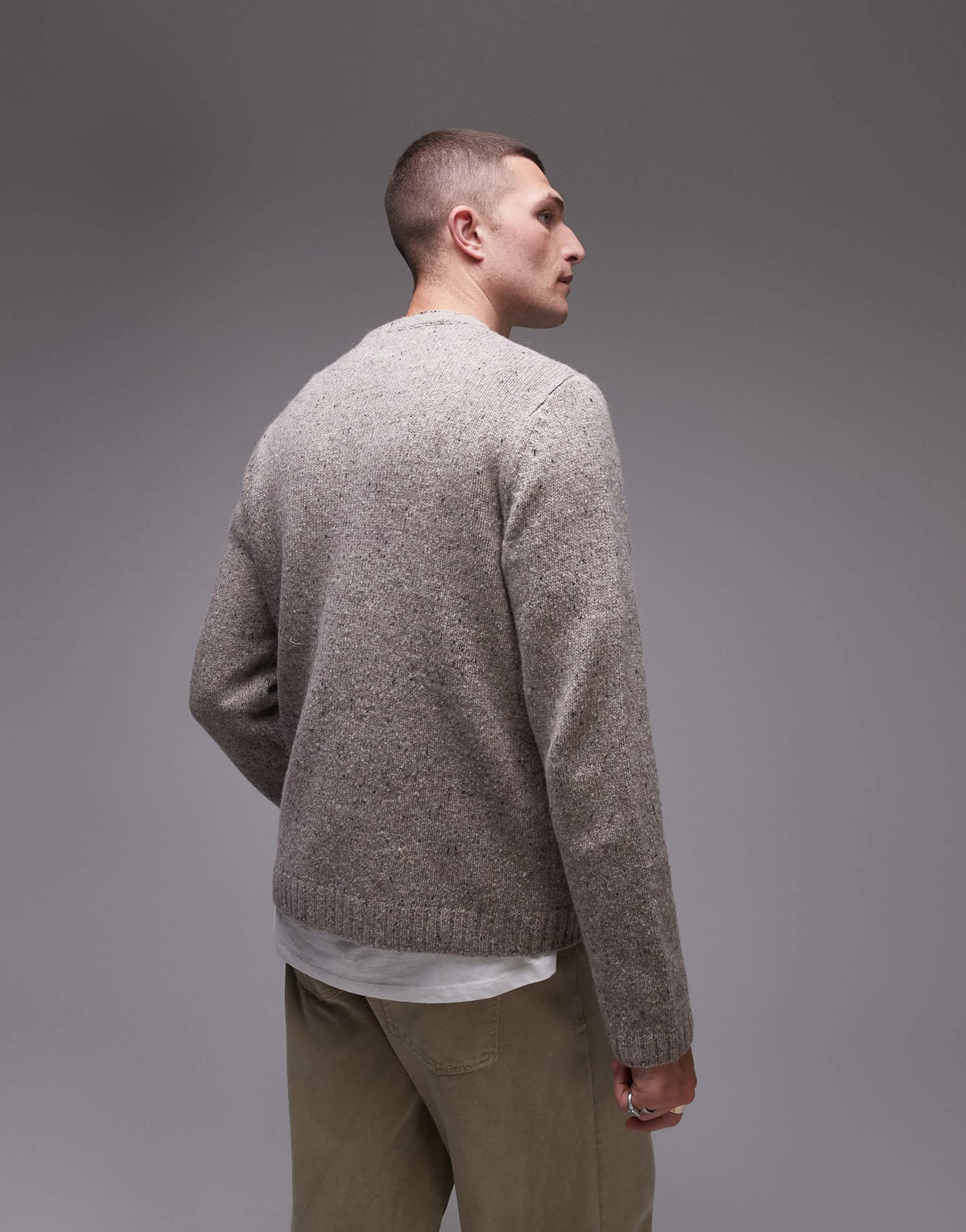 ARKET relaxed fit wool blend textured sweater in beige - ASOS Sample Sale