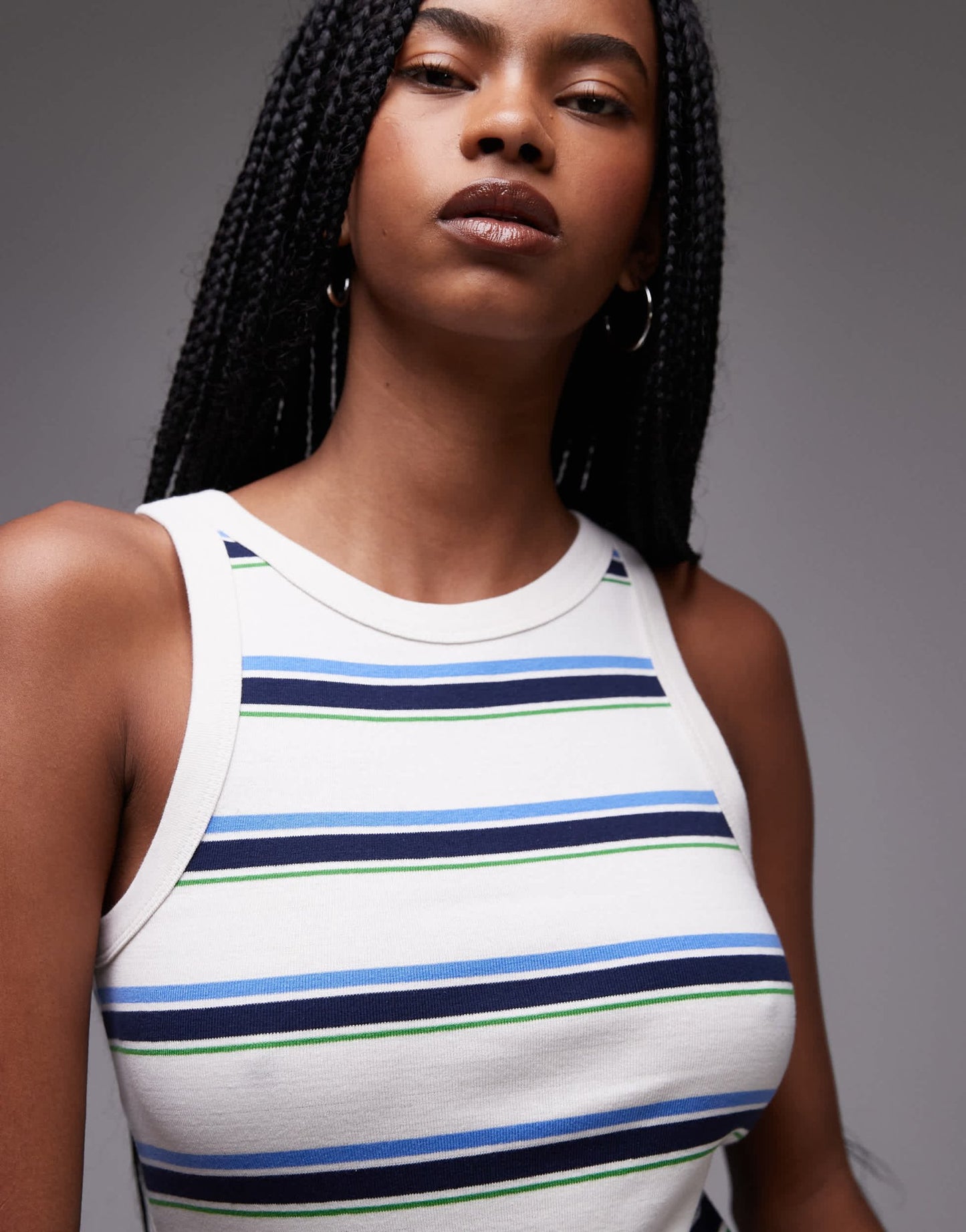 ARKET rib jersey vest top in multi stripes - ASOS Sample Sale