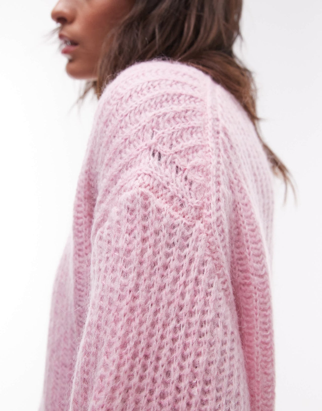 ARKET rich wool knitted sweater with mohair in pink - ASOS Sample Sale