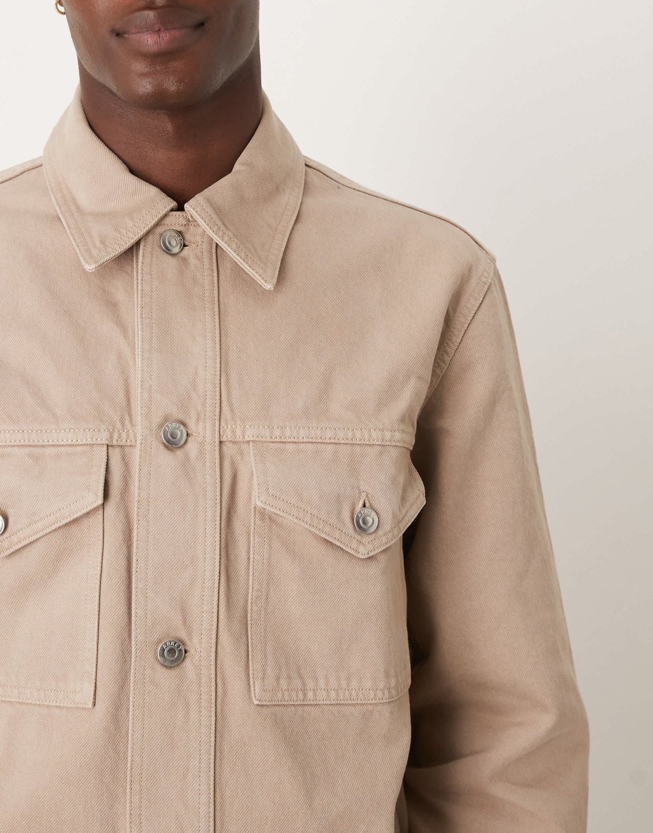 ARKET rigid denim trucker jacket in beige pigment wash - ASOS Sample Sale