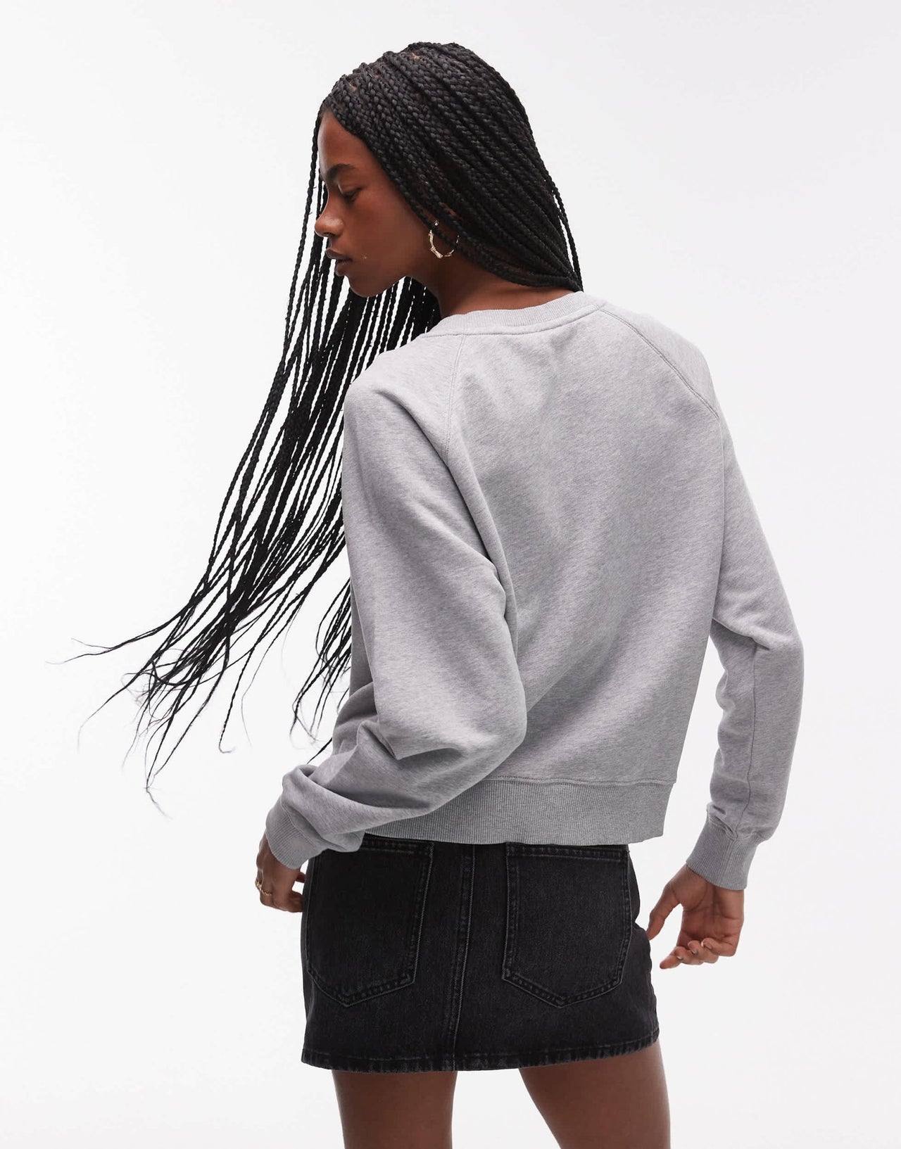 ARKET soft crew neck terry sweatshirt in grey melange - ASOS Sample Sale