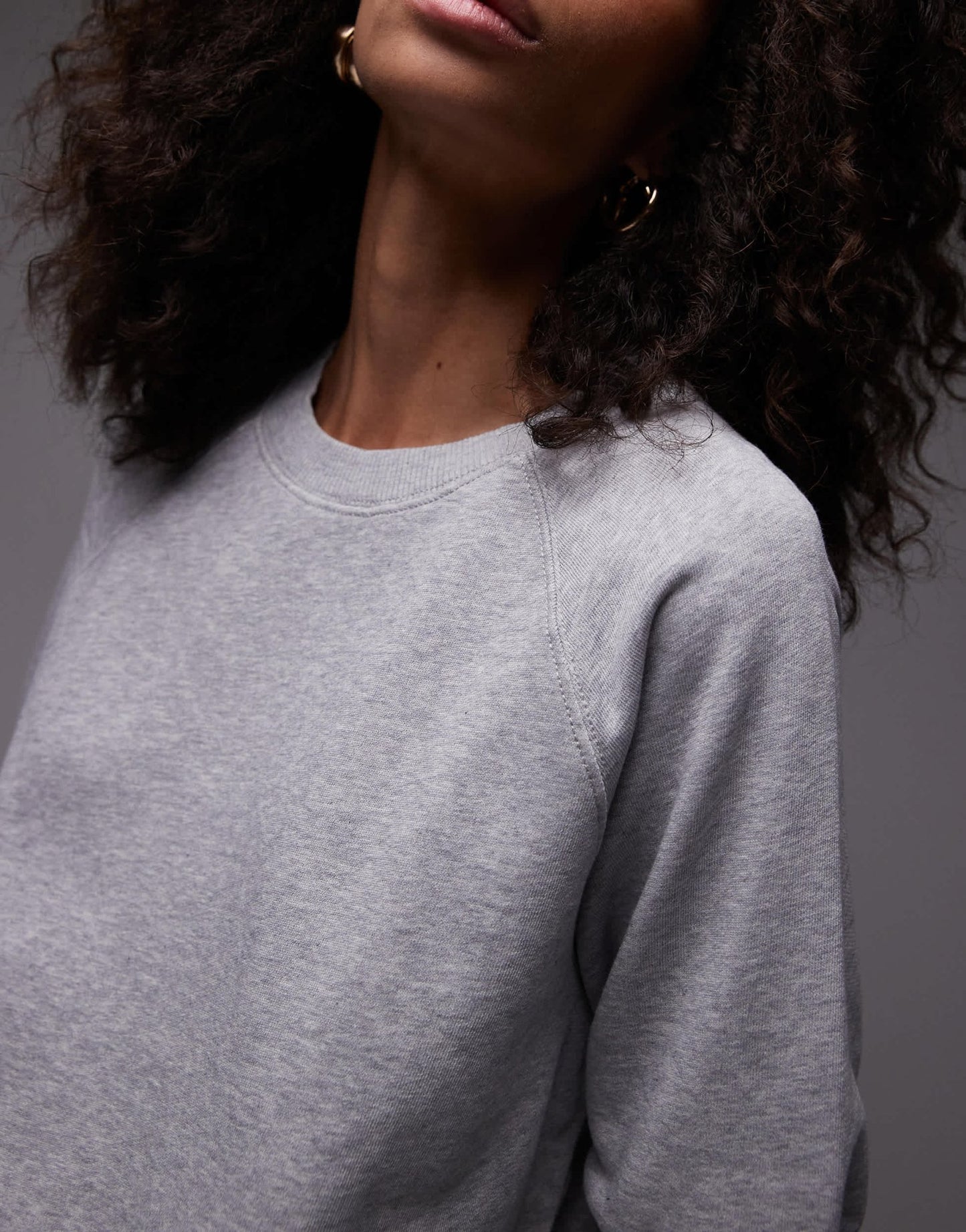 ARKET soft terry sweatshirt with short sleeves in grey melange - ASOS Sample Sale