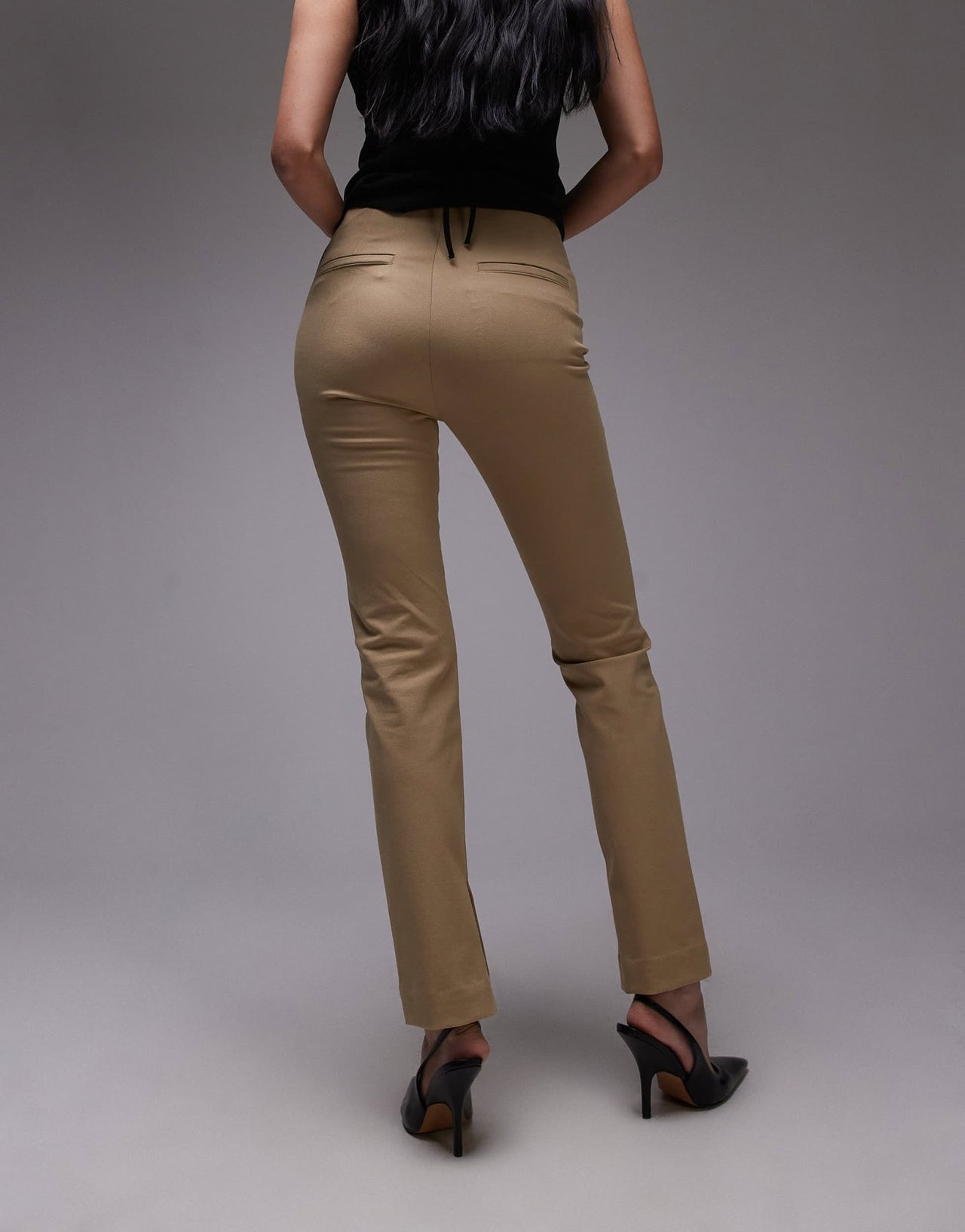 ARKET stretch slim leg trousers with zip hem in beige - ASOS Sample Sale