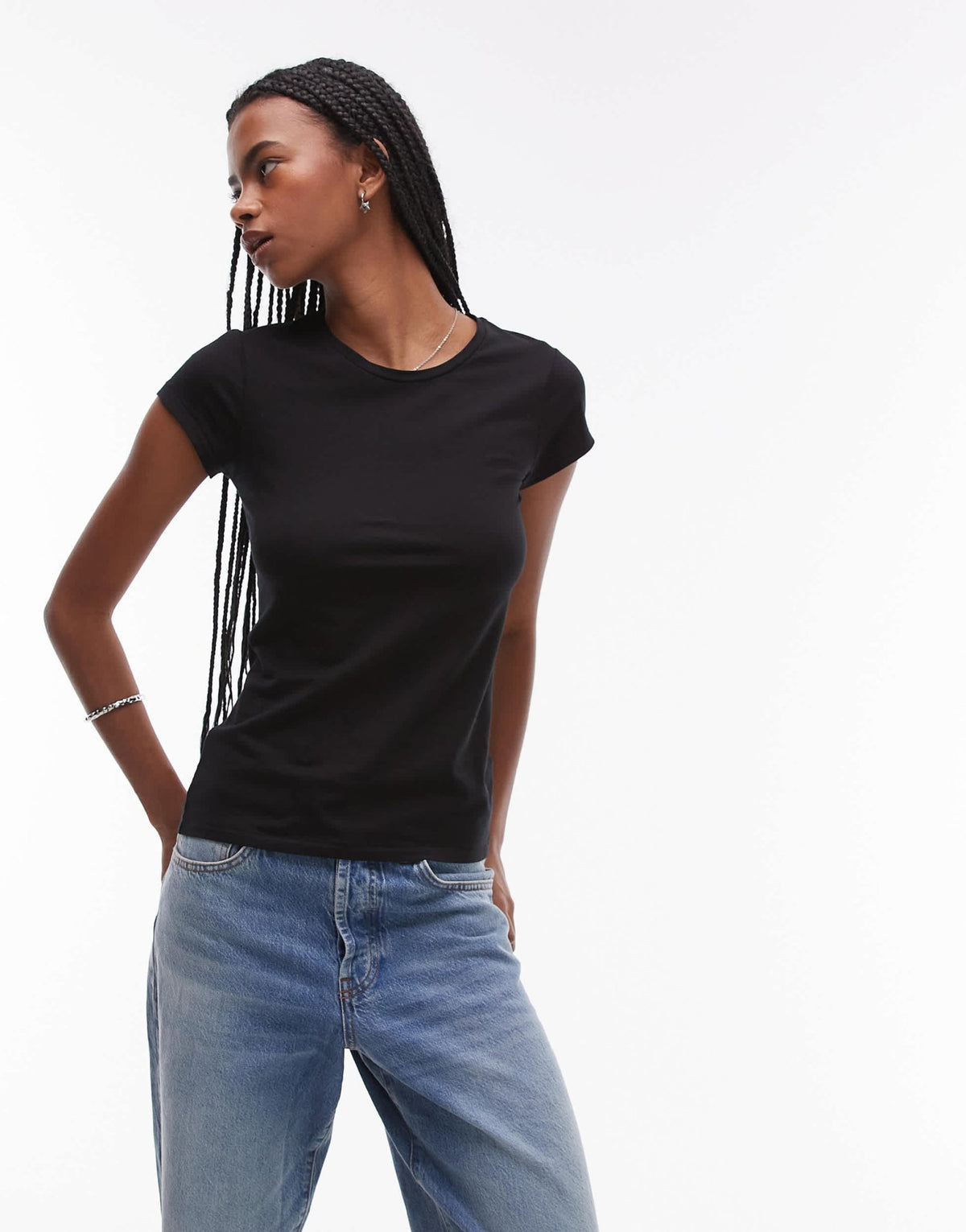 ARKET supersoft slim fit short sleeve t-shirt in black - ASOS Sample Sale