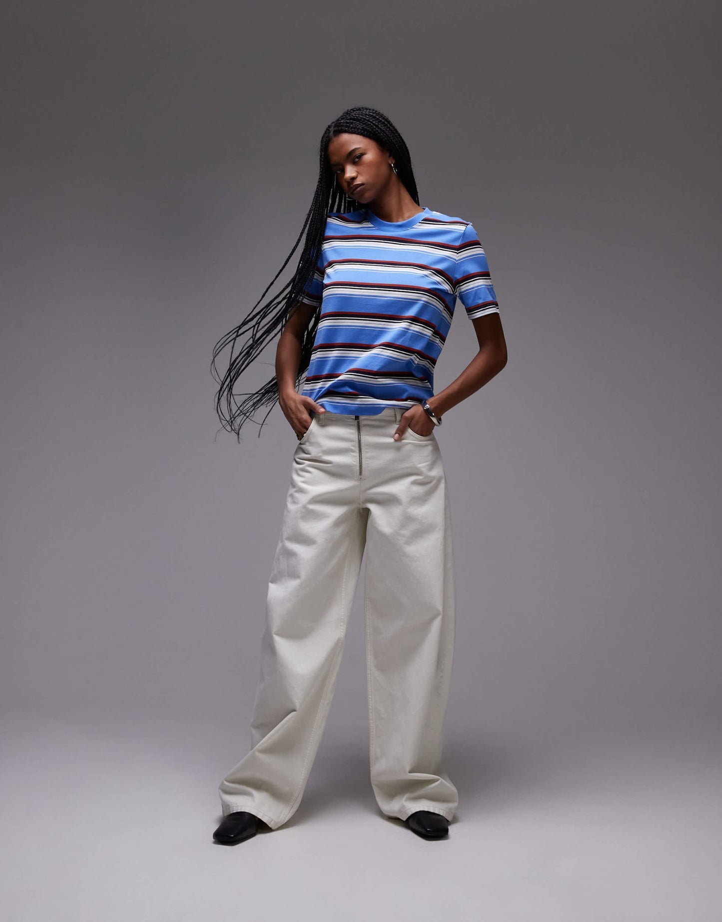 ARKET t-shirt in blue retro stripe - ASOS Sample Sale