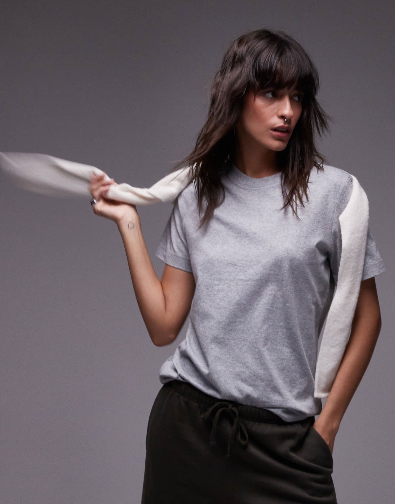 ARKET t-shirt in grey melange - ASOS Sample Sale