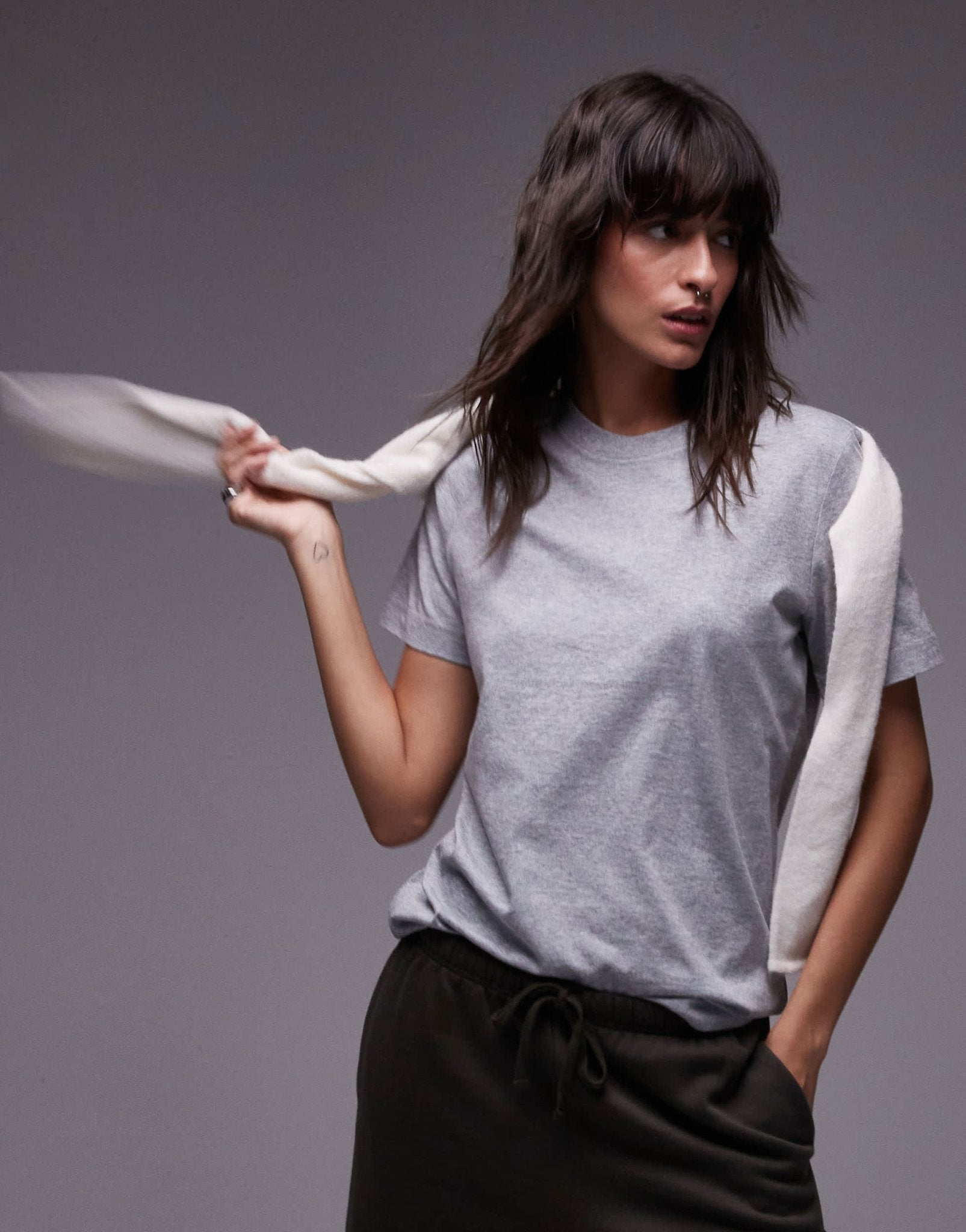 ARKET t-shirt in grey melange - ASOS Sample Sale