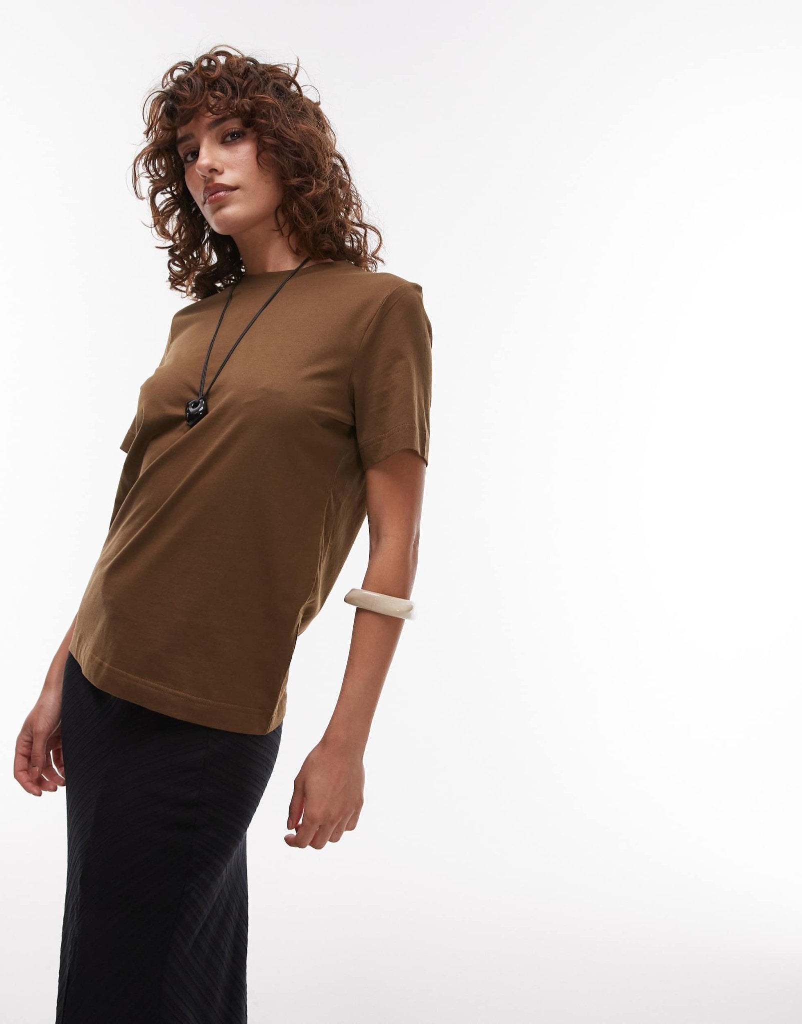 ARKET t-shirt in mocha brown - ASOS Sample Sale