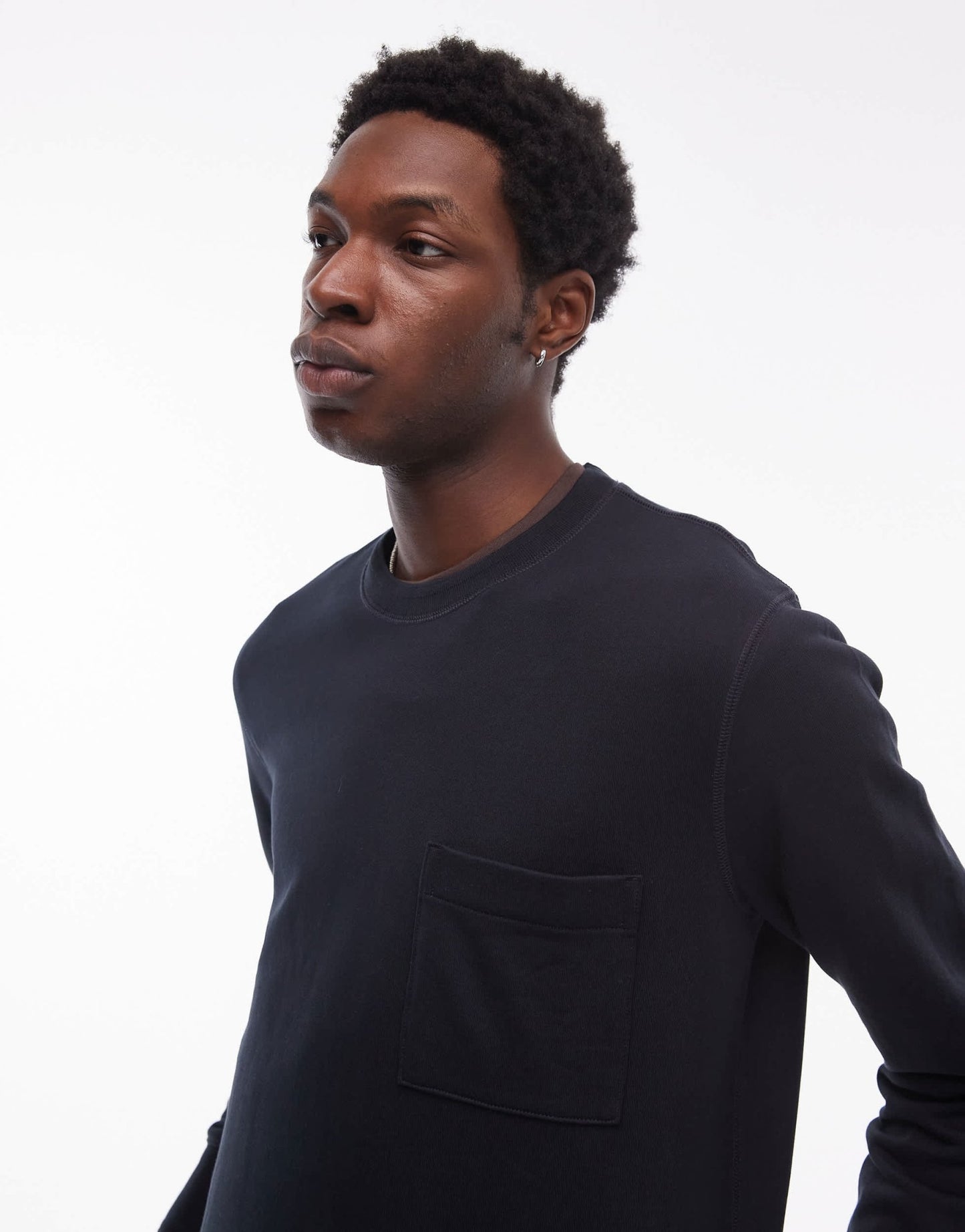 ARKET terry jersey sweatshirt with pocket in navy - ASOS Sample Sale
