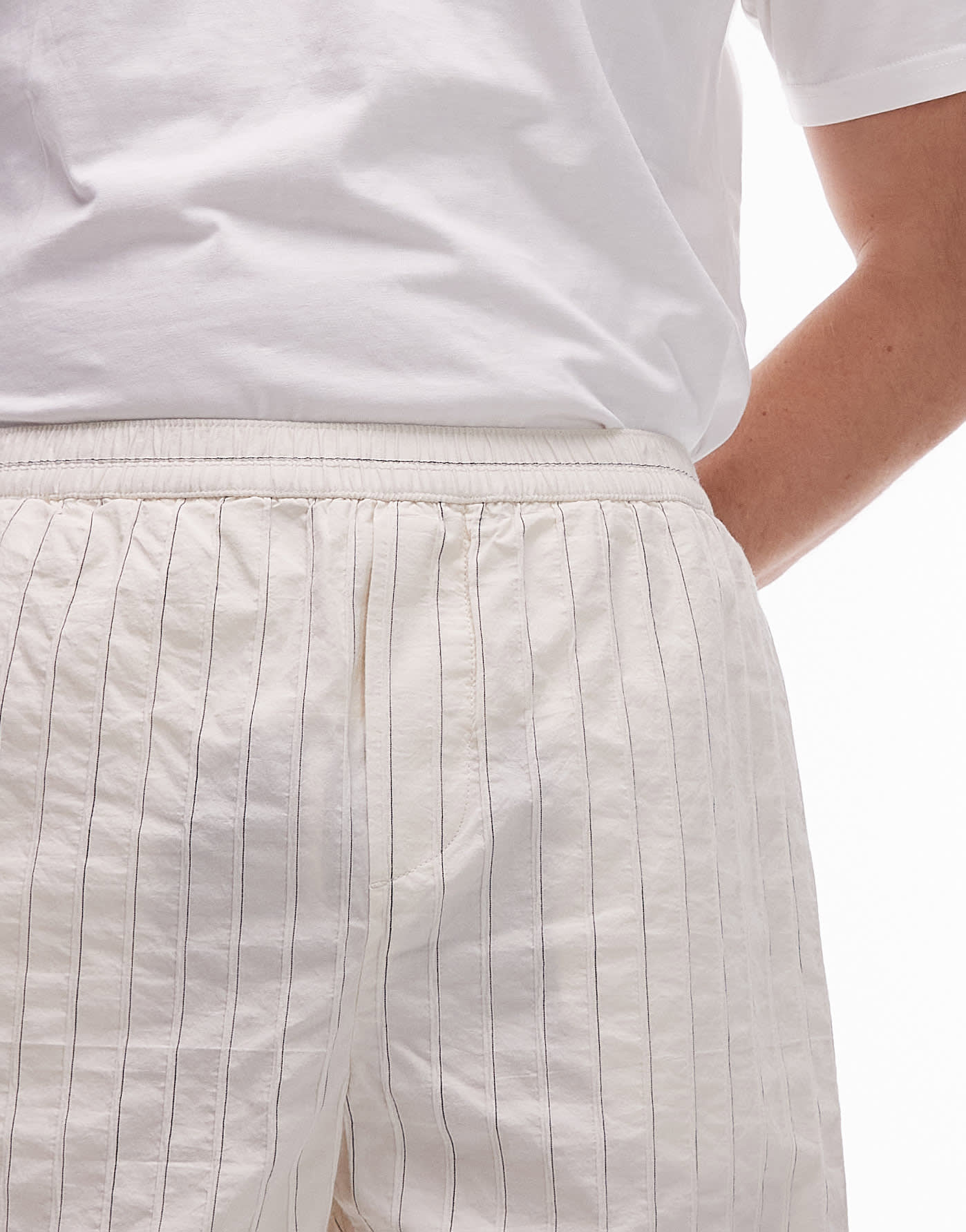 ARKET textured cotton dobby pull - on shorts in white - ASOS Sample Sale