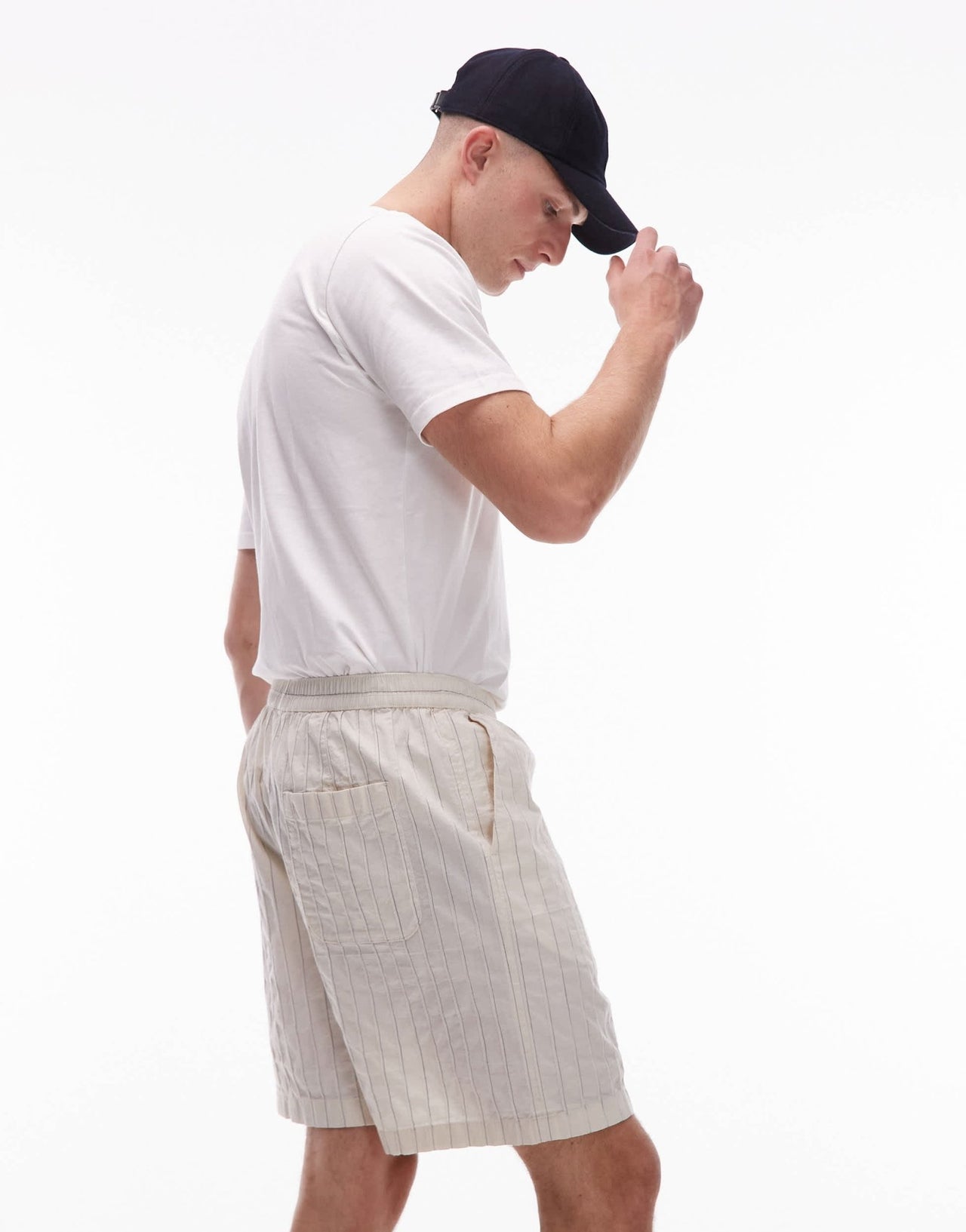 ARKET textured cotton dobby pull - on shorts in white - ASOS Sample Sale