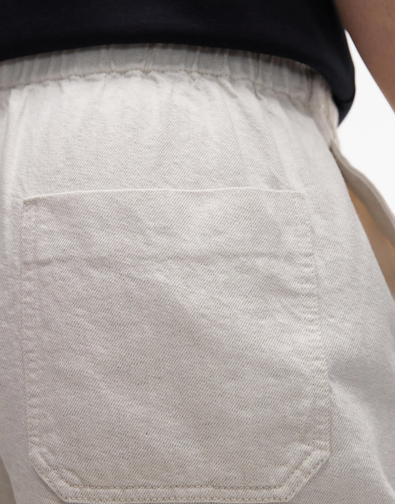 ARKET wide fit drawstring workwear trousers in beige - ASOS Sample Sale