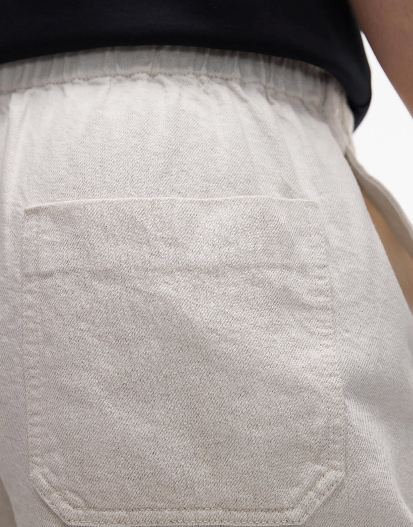 ARKET wide fit drawstring workwear trousers in beige - ASOS Sample Sale