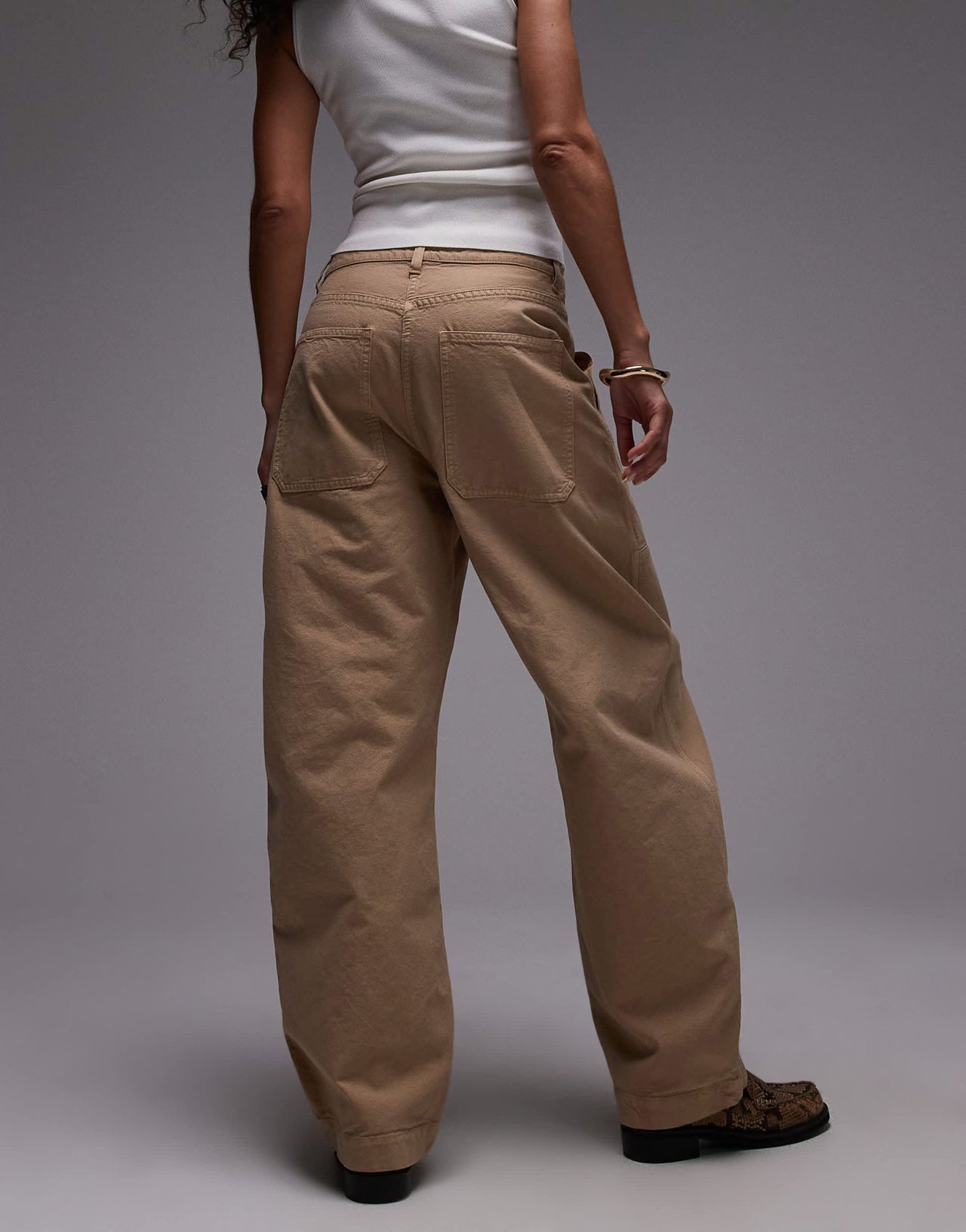 ARKET workwear trousers with triple stitch detail in washed beige - ASOS Sample Sale