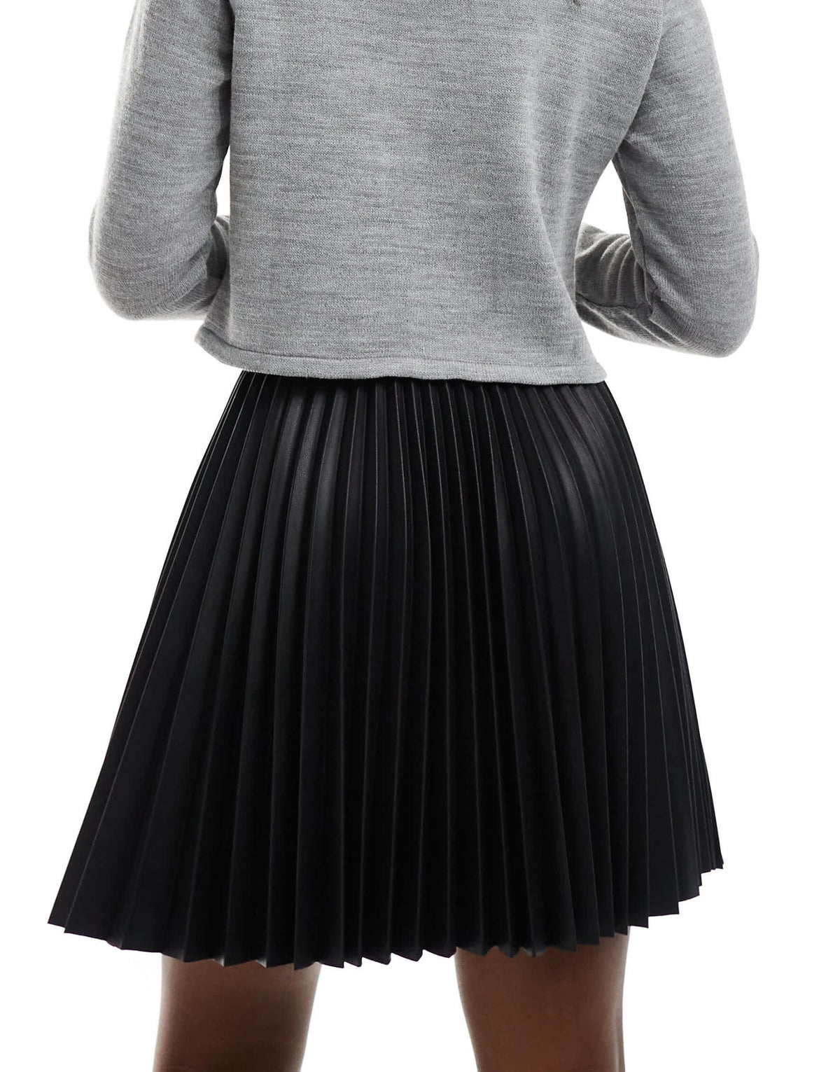 Armani exchange faux leather pleated skirt in black - ASOS Sample Sale