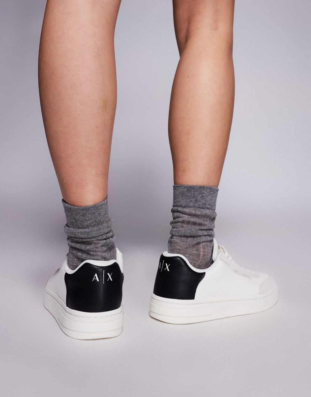 Armani Exchange logo trainers in off white and black - ASOS Sample Sale
